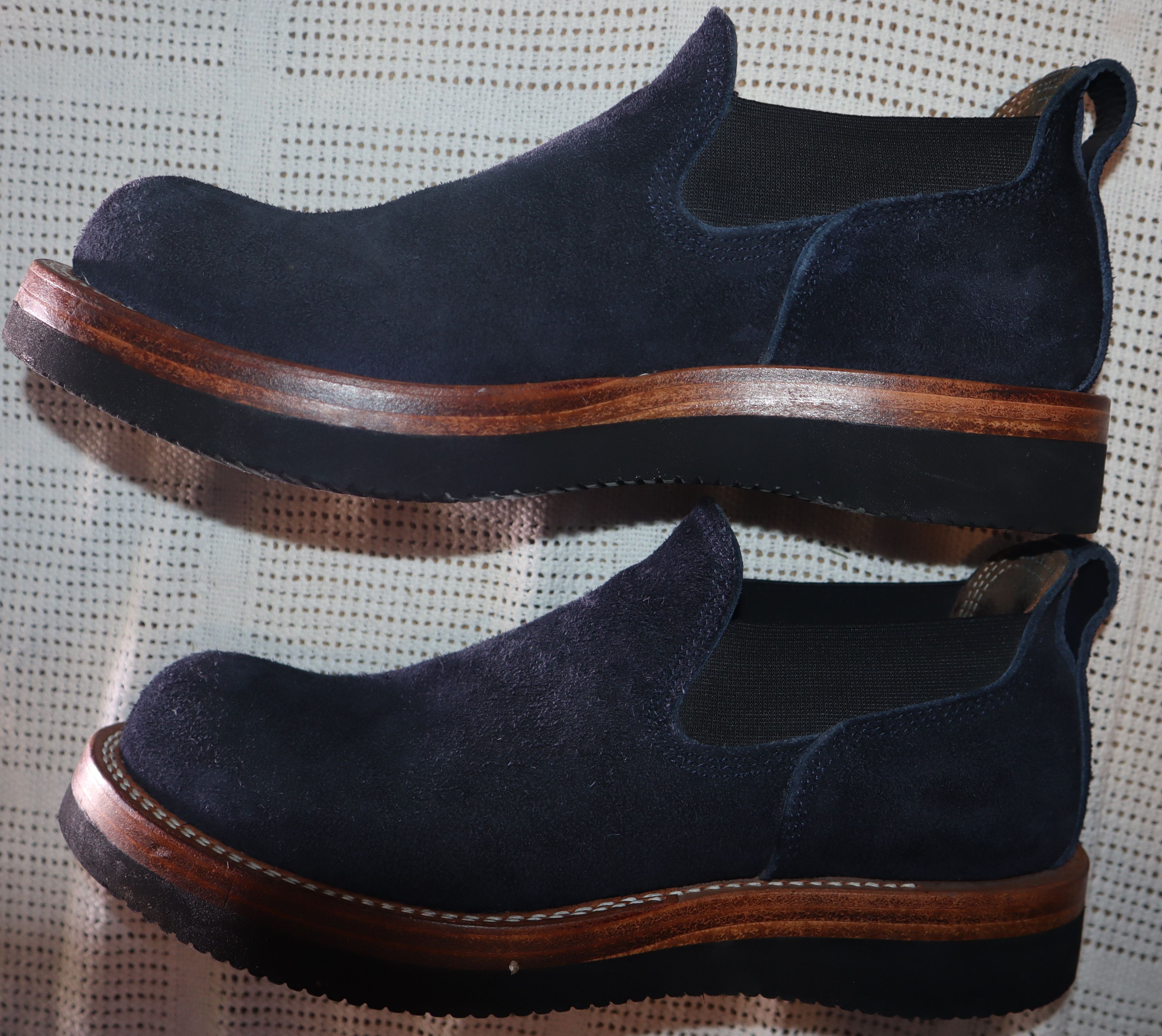 zerrows navy glove suede slip ons 9 EE wide Size US 9 / EU 42 - 8 Thumbnail