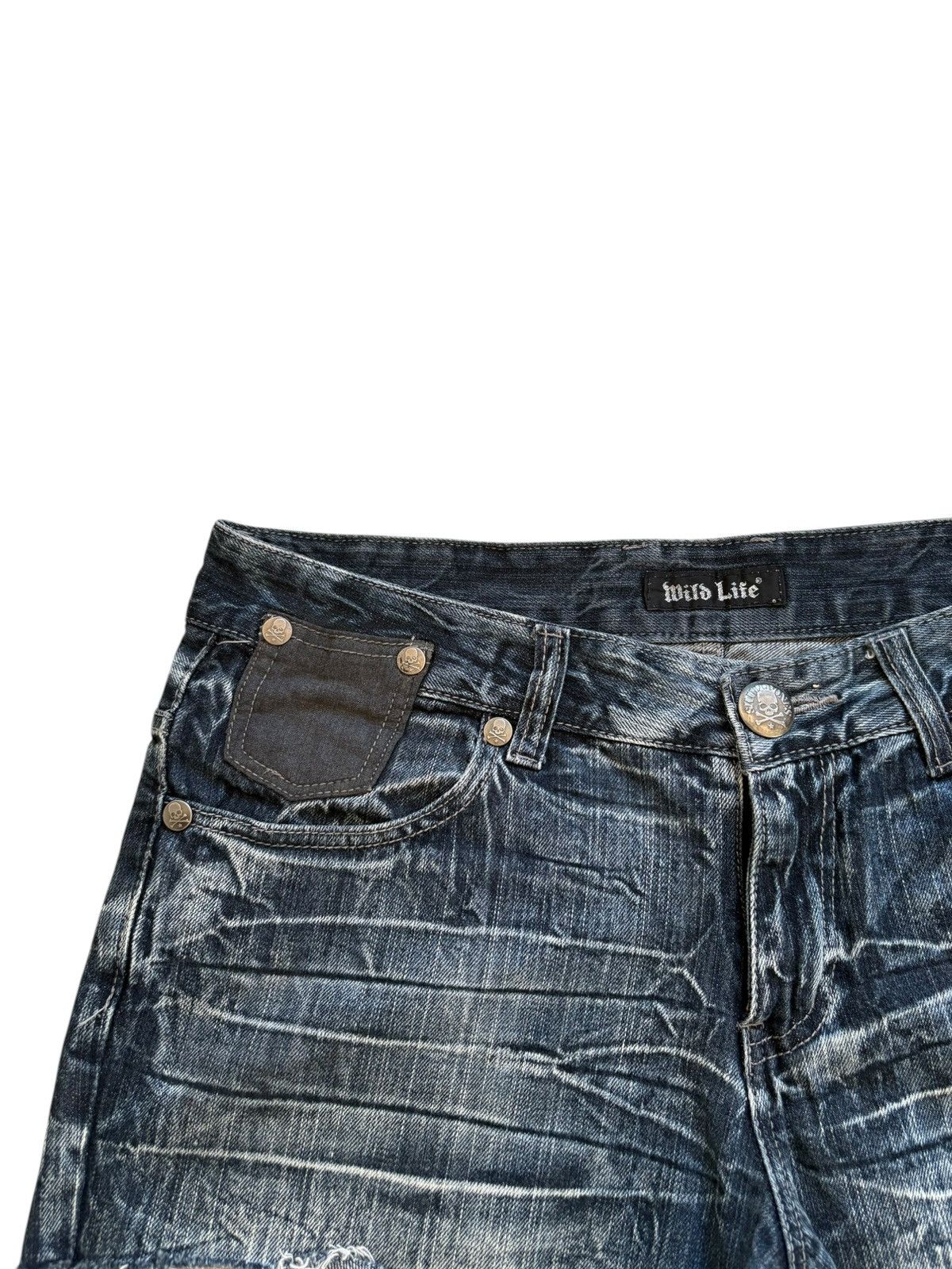 14th Addiction × Japanese Brand Vintage Japanese Brand Mud Wash Punk Style Shorts Jeans Size 36" / US 14 / IT 50 - 5 Thumbnail