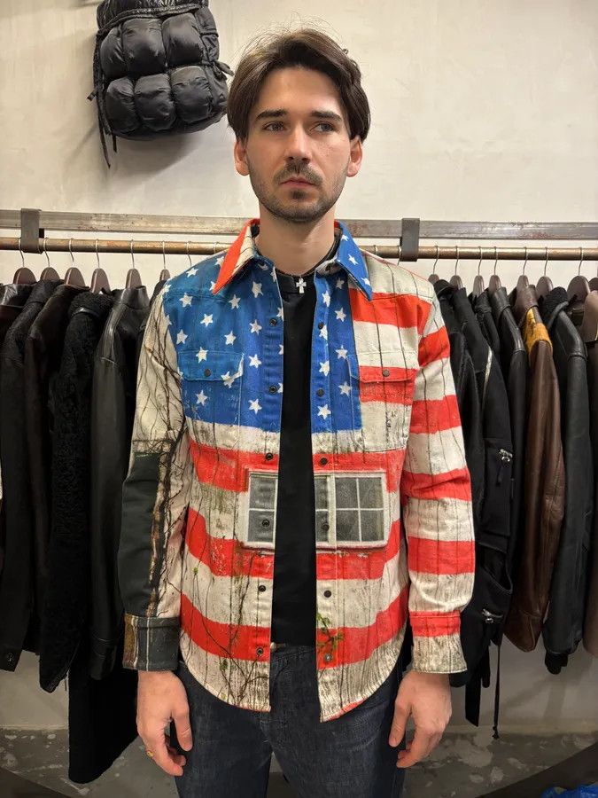 Calvin Klein × Designer × Vintage 2018 Raf Simons for Calvin Klein USA Flag Est 1978 Shirt Size US M / EU 48-50 / 2 - 2 Thumbnail