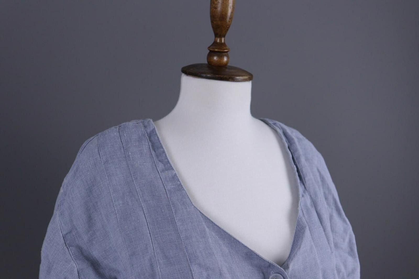 Designer Gudrun Sjoden Gray Lagenlook Blouson Midi Dress Size Xl Size XL / US 12-14 / IT 48-50 - 7 Thumbnail