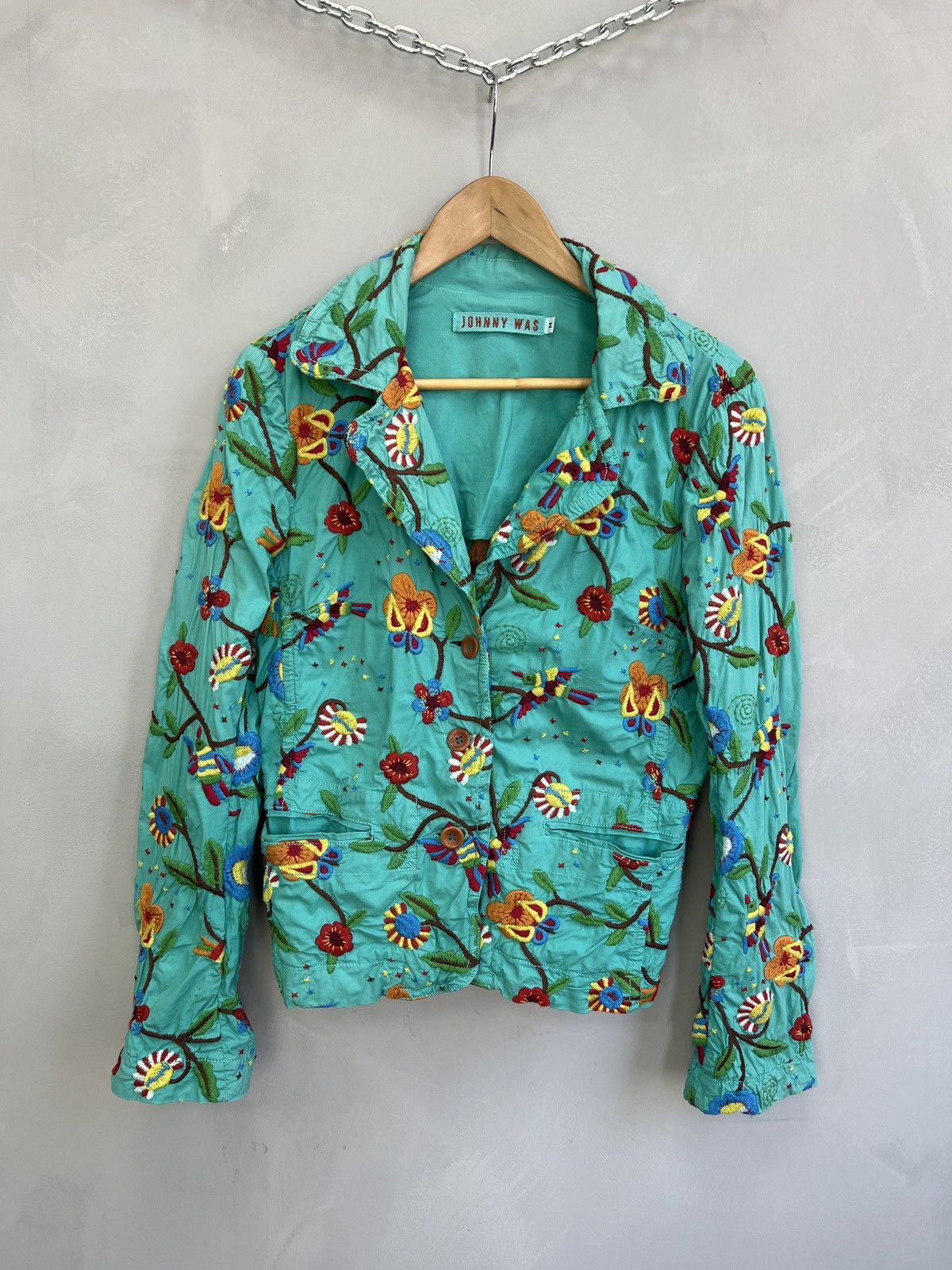 Johnny Was × Vintage Biya by Johnny Was cotton Blazer made in USA floral Size S / US 4 / IT 40 - 1 Thumbnail