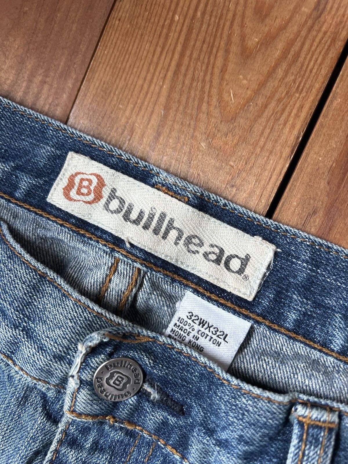 Bullhead Denim Co. × Vintage Vintage 90s Y2K Bullhead Wide Leg Blue Jeans Size US 32 / EU 48 - 3 Thumbnail