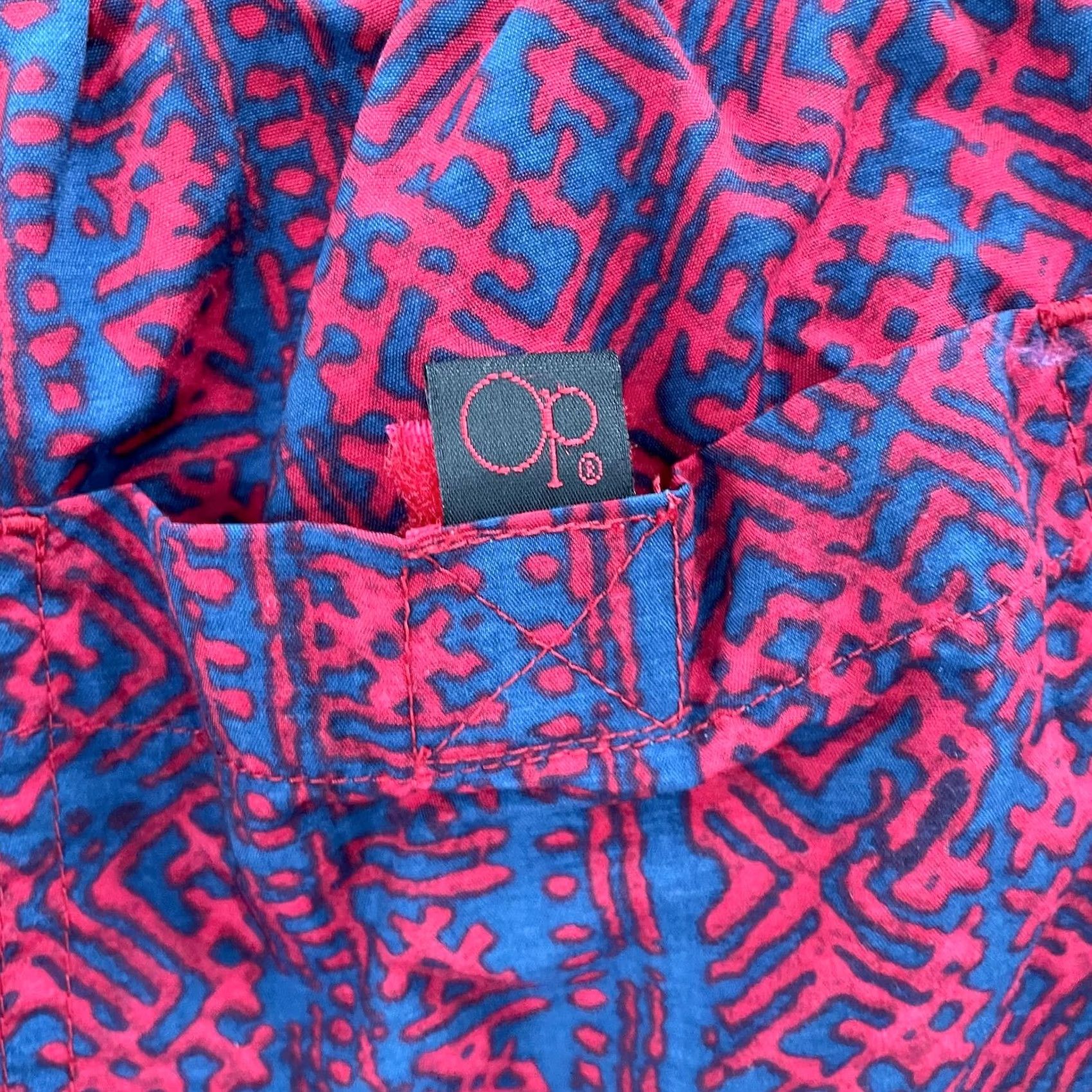 Ocean Pacific VINTAGE OP Ocean Pacific Shorts Adult XL Red Blue Swim Trunks Lined Pockets Mens Size US 36 / EU 52 - 4 Thumbnail