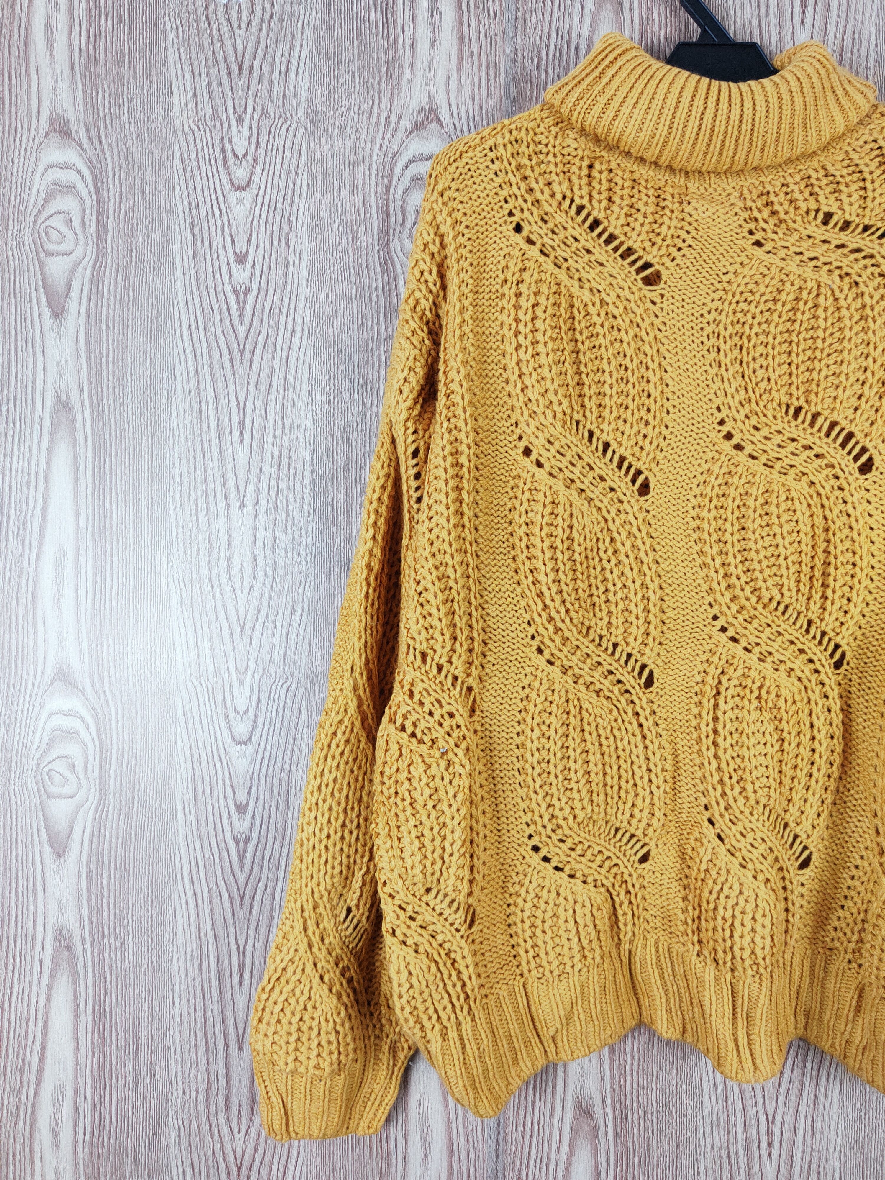 Japanese Brand H&M Mustard Knitwear crochet Sweatshirts #W312 Size M / US 6-8 / IT 42-44 - 8 Thumbnail