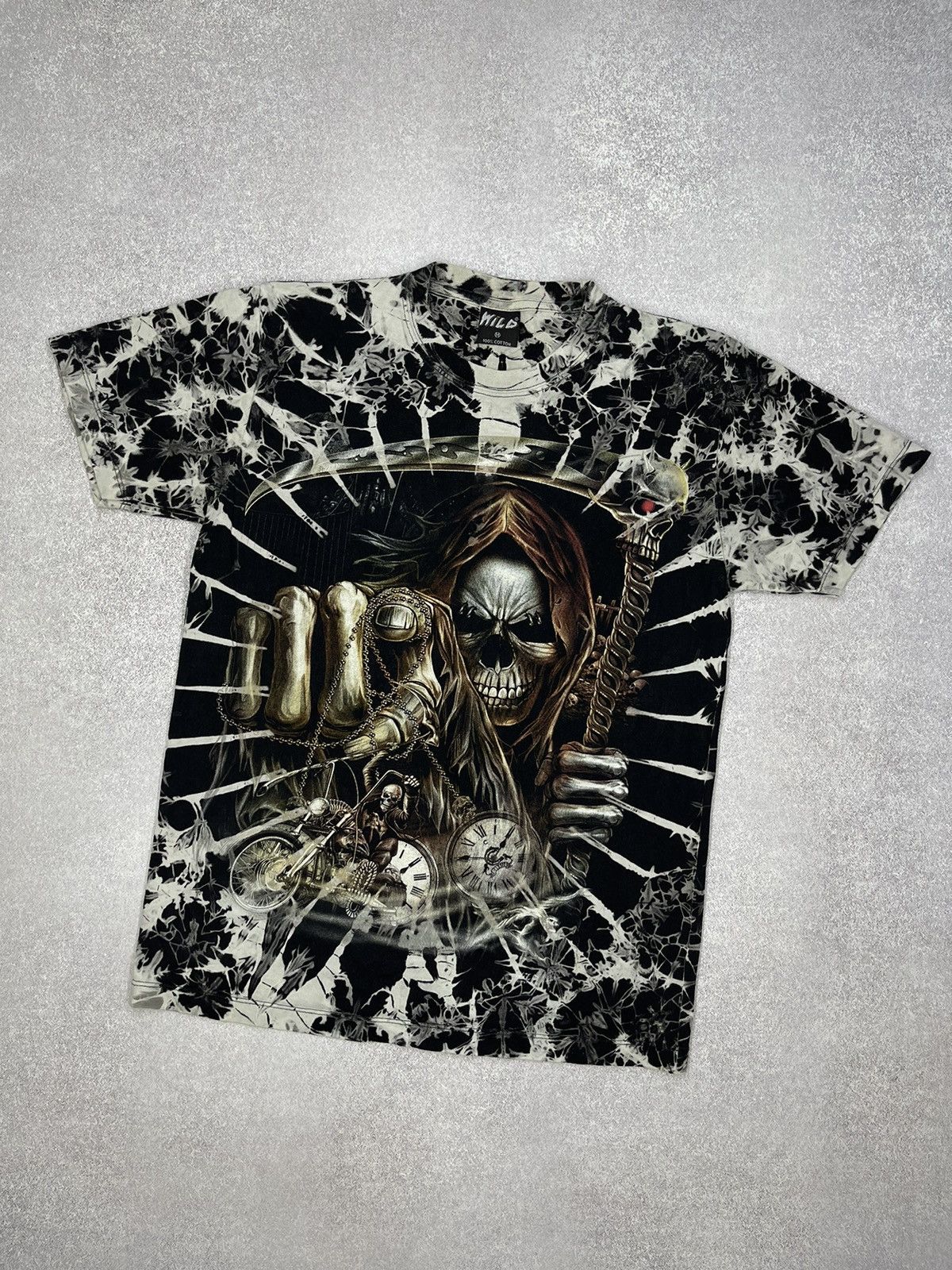 Vintage Vintage Wild Bike Riders Skull Full Print Y2K Size US M / EU 48-50 / 2 - 2 Thumbnail