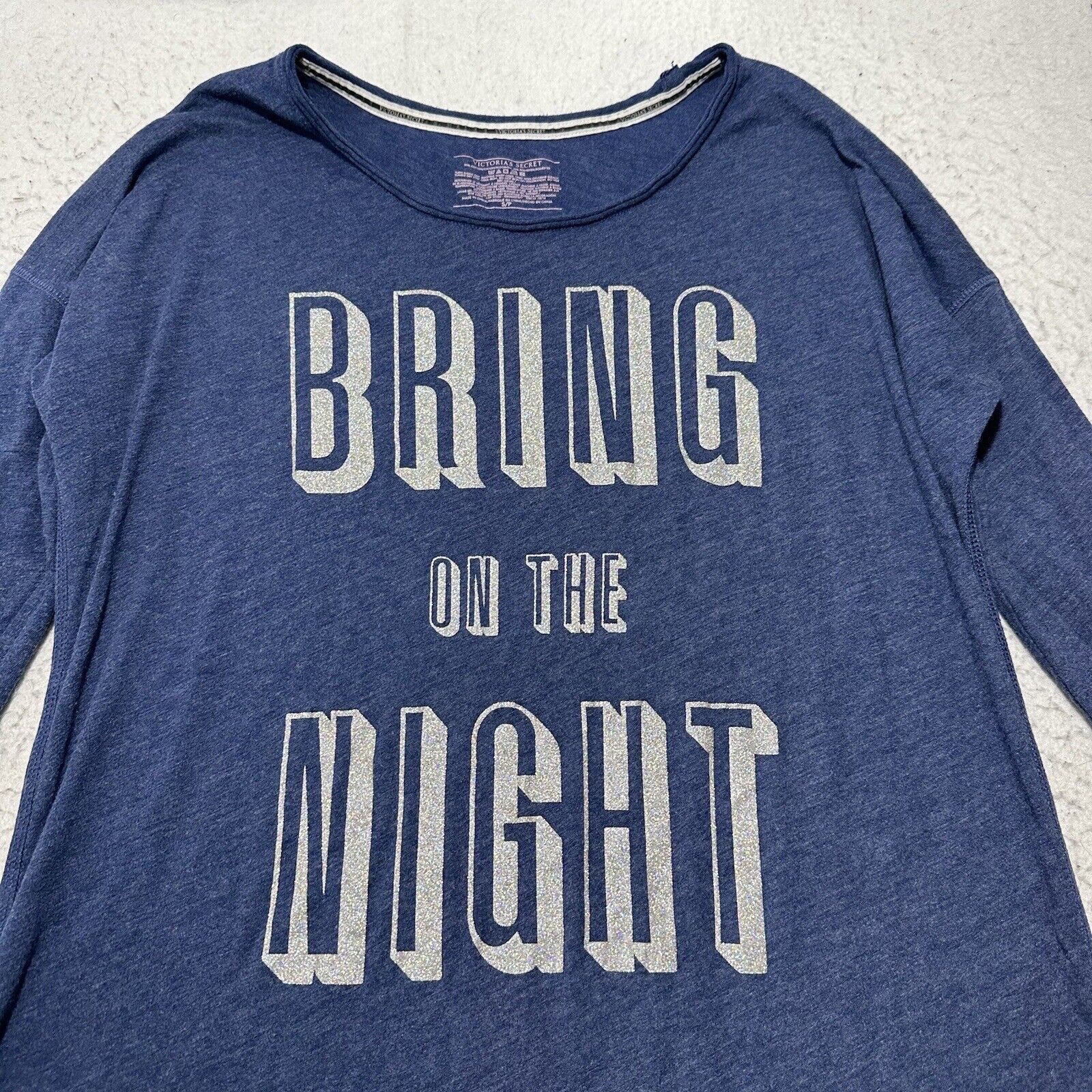 Victoria's Secret Victoria's Secret Small Blue Bring On The Night T Shirt Size S / US 4 / IT 40 - 2 Thumbnail