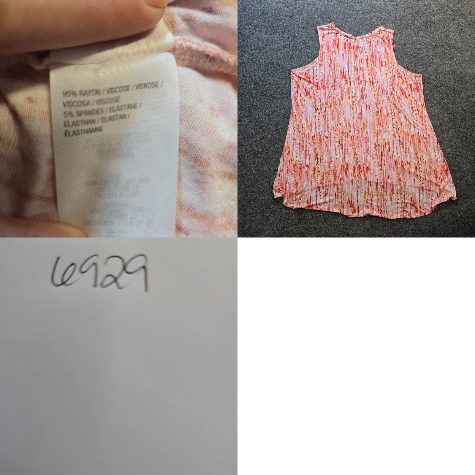 Vintage LOGO by Lori Goldstein Top Womens 2X Orange Pink Sleeveless Stretch Tunic Tank Shirt Size XXL / US 16-18 / IT 52-54 - 8 Thumbnail