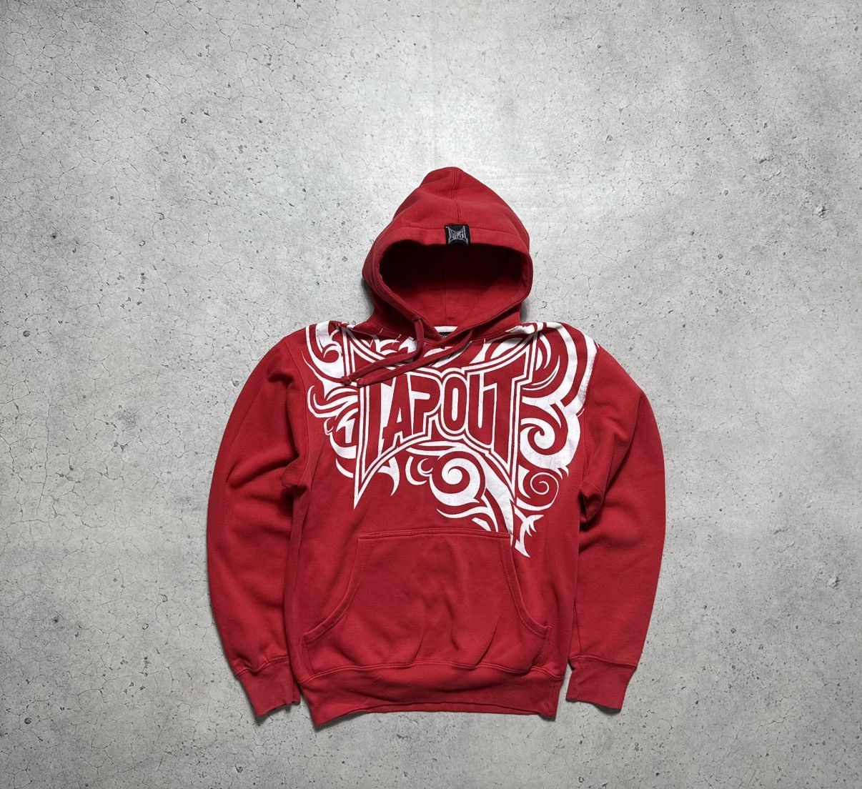 Tapout Overpint Big Logo Hoodie Red Affliction