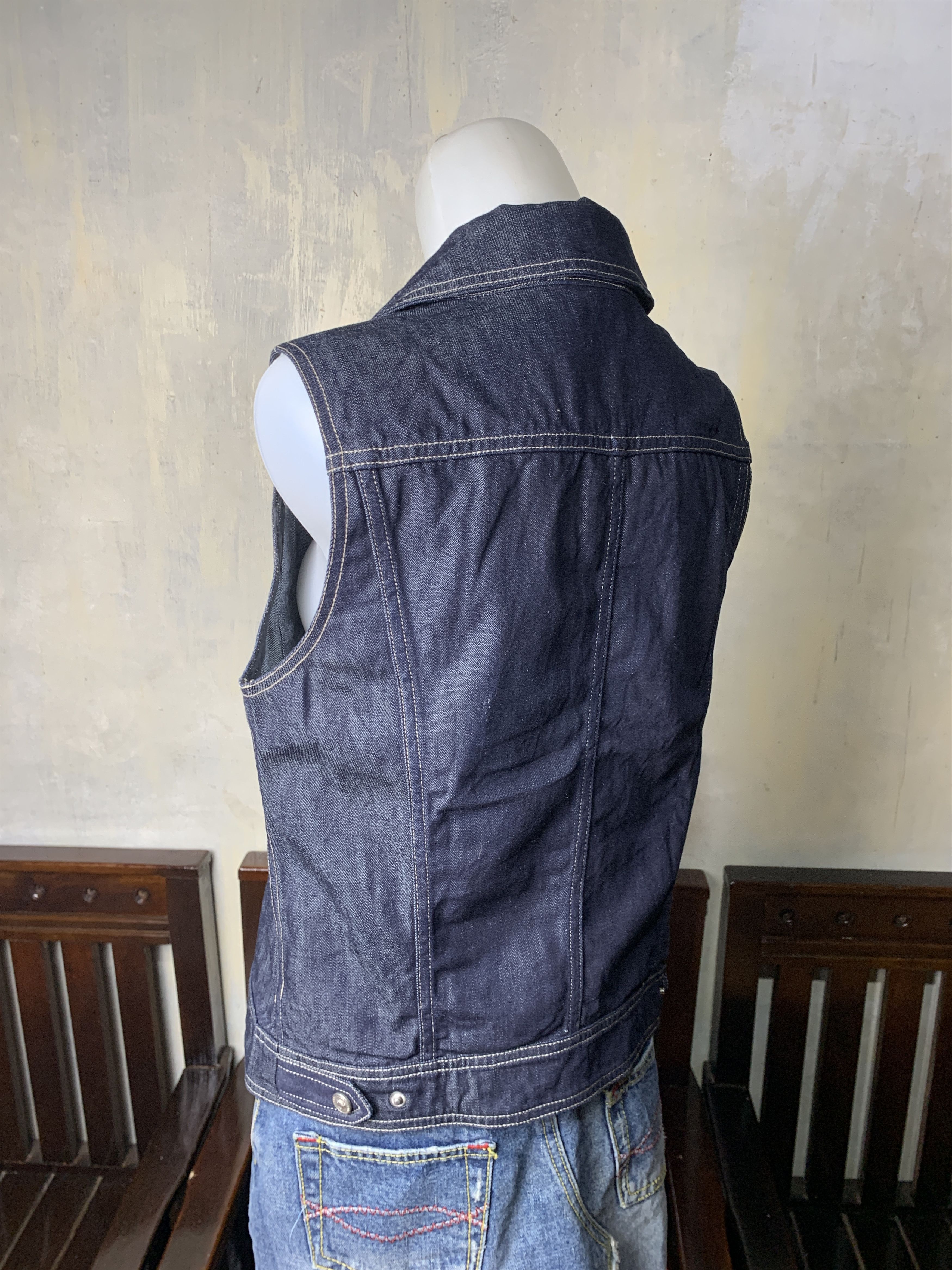 Versace Jeans Couture Versace Jeans Couture Indigo Snap Jeans Vest (M) Size M / US 6-8 / IT 42-44 - 3 Thumbnail