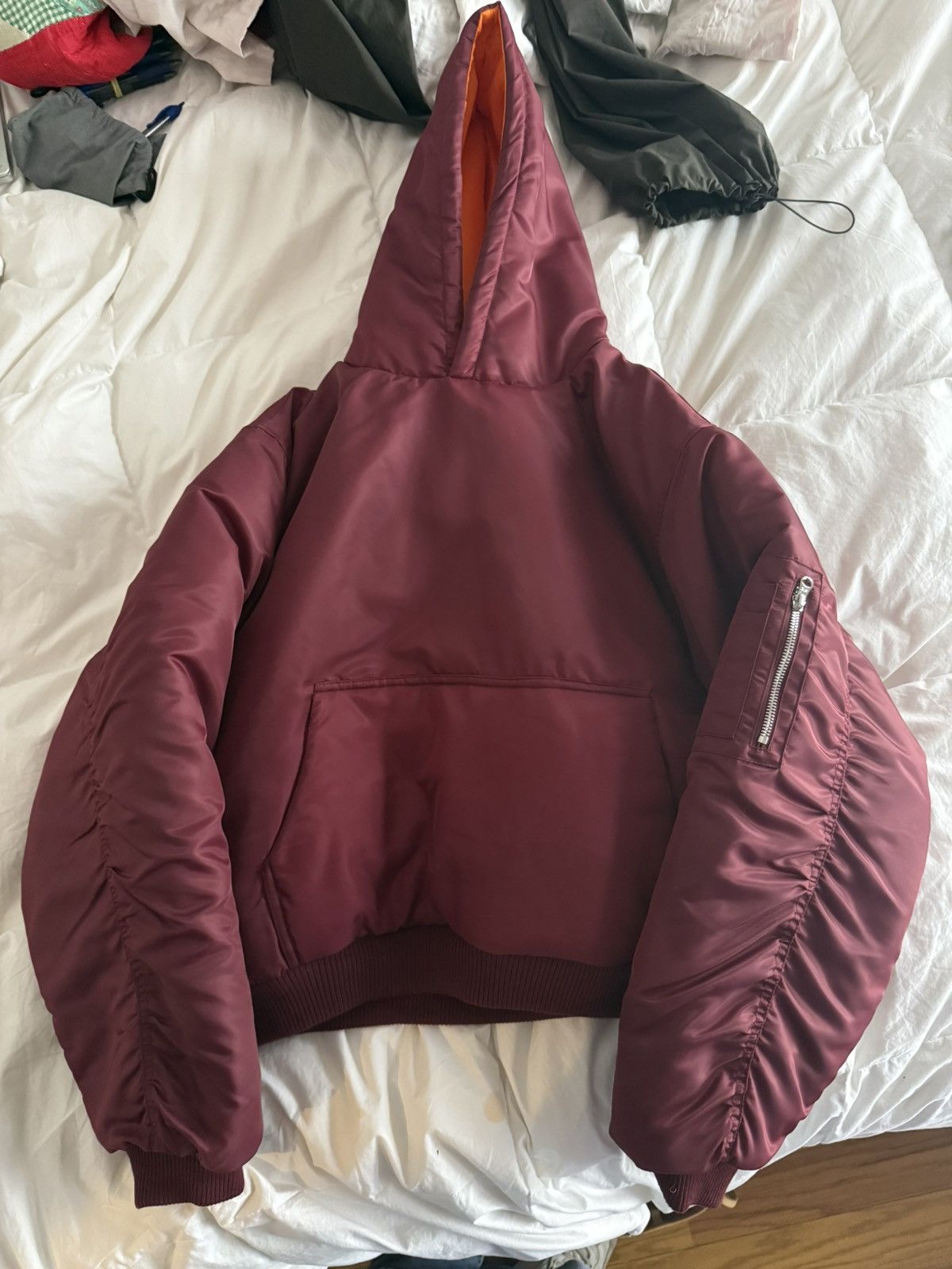 Zicmade Zicmade Maroon Bomber Hoodie Jacket Size US M / EU 48-50 / 2 - 1 Thumbnail