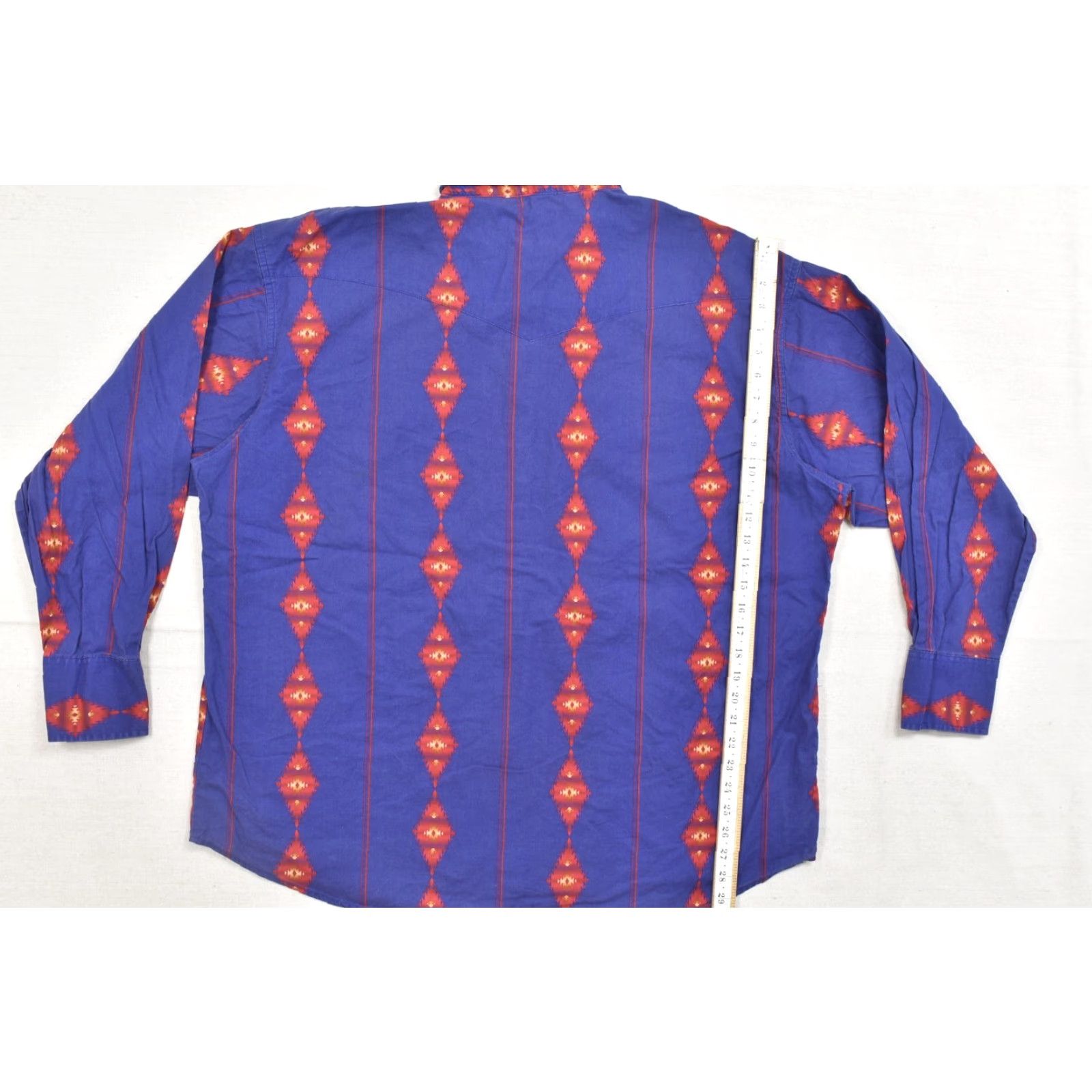 Wrangler VINTAGE Wrangler Western Shirt Men 2XL Blue Aztec Diamond Geometric Snap Cotton VTG Size US XXL / EU 58 / 5 - 4 Thumbnail