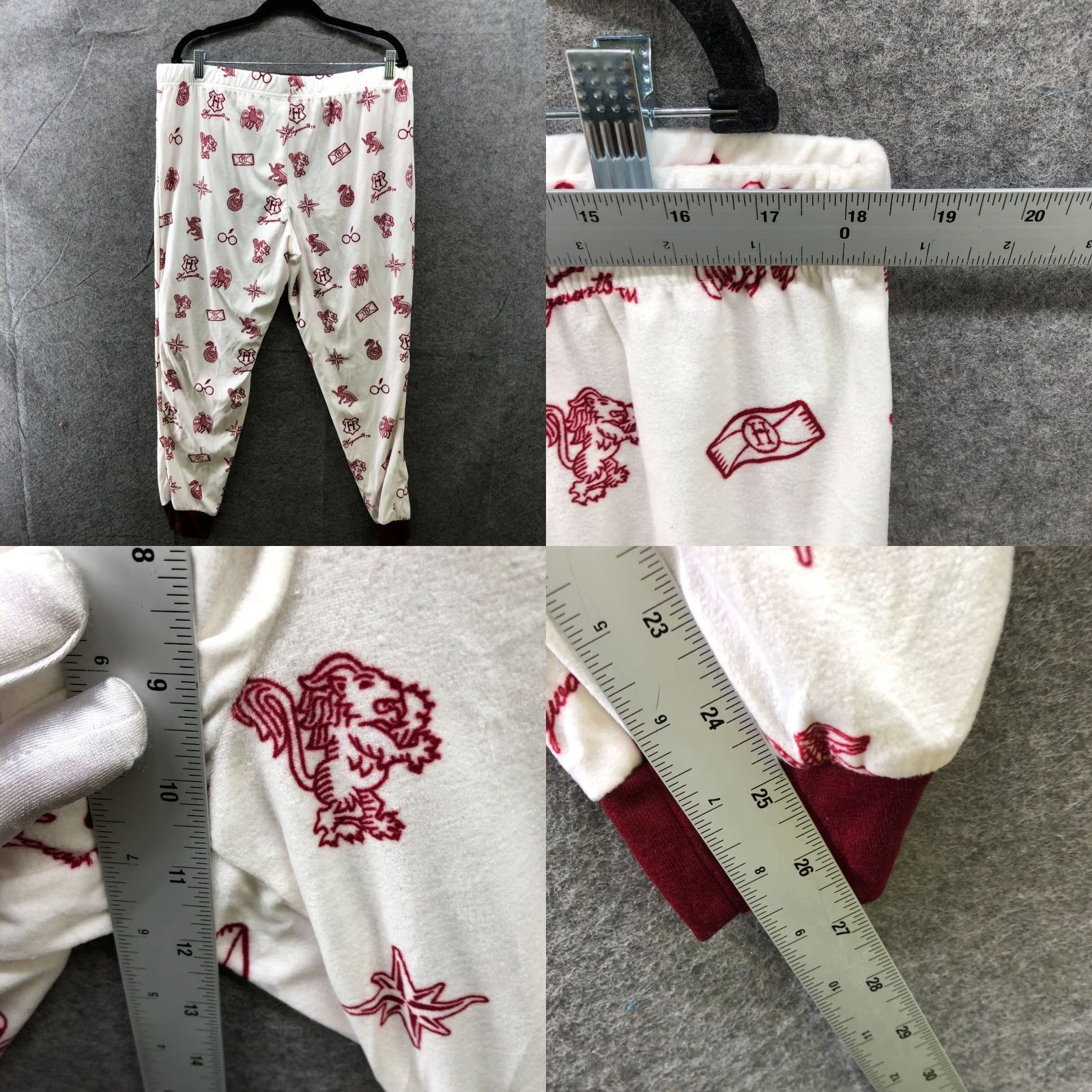 Vintage Harry Potter Pajama Womens XL Velour Fleece Soft Jogger 2 Piece Burgundy Set Size 40" / US 18 - 8 Thumbnail