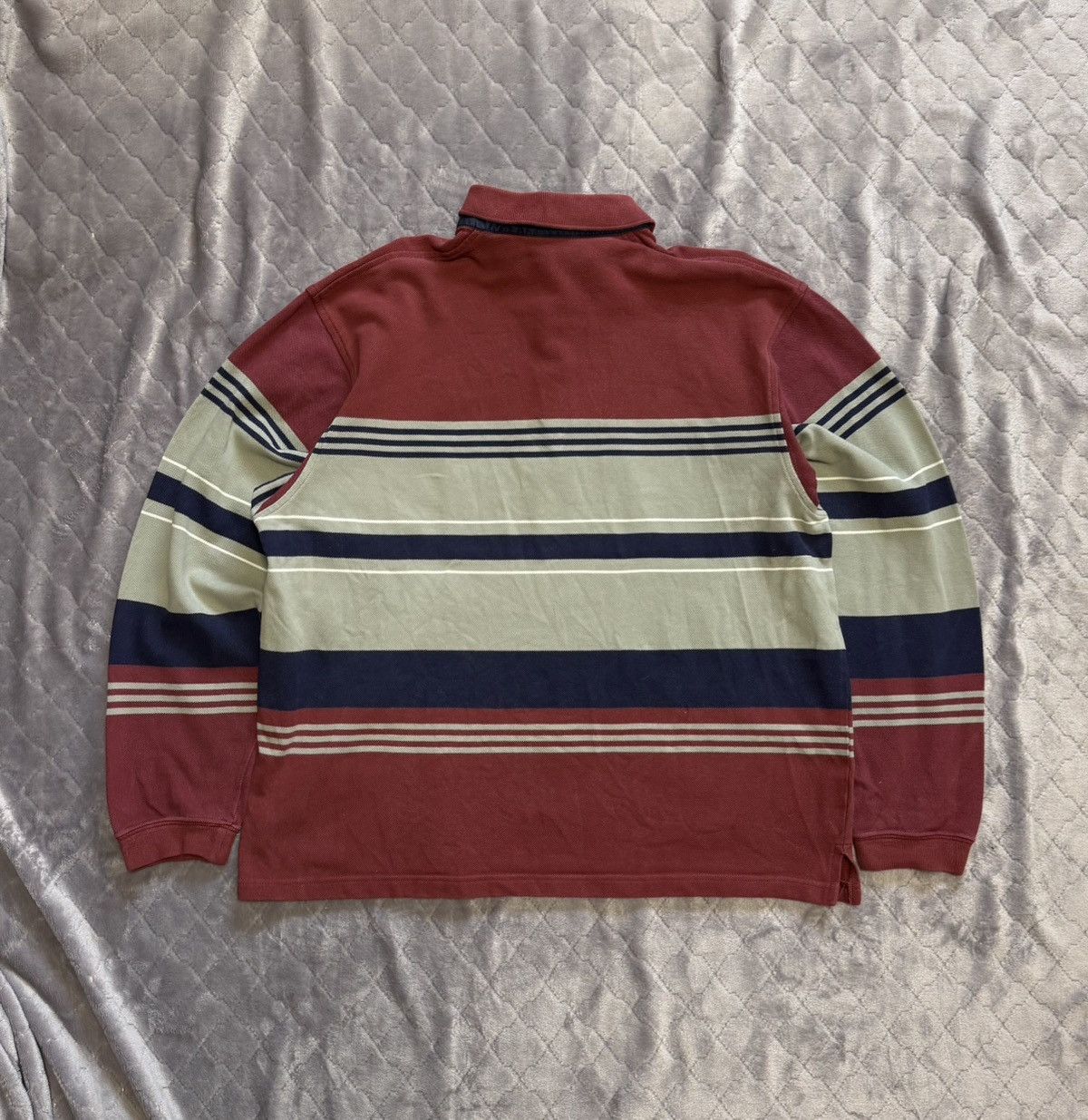 Lacoste × Vintage Vintage y2k Lacoste Long Sleeve Polo Size US XL / EU 56 / 4 - 4 Thumbnail