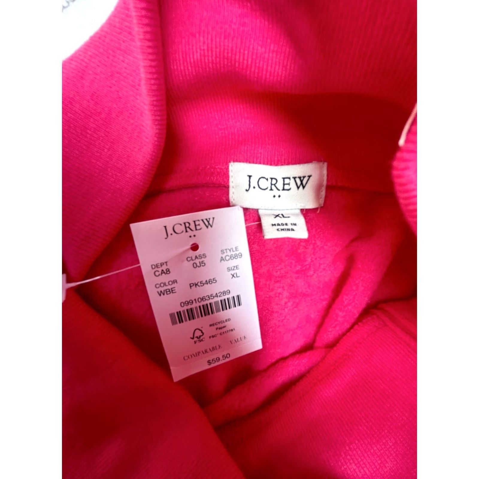 J.Crew J.Crew XL Pink Cloudspun Fleece Sweatshirt Wide Button-Collar Pullover AC689 Shirt Womens XL Pink Cloudspun Fleece Sweatshirt Winter 90s? Size XL / US 12-14 / IT 48-50 - 5 Thumbnail