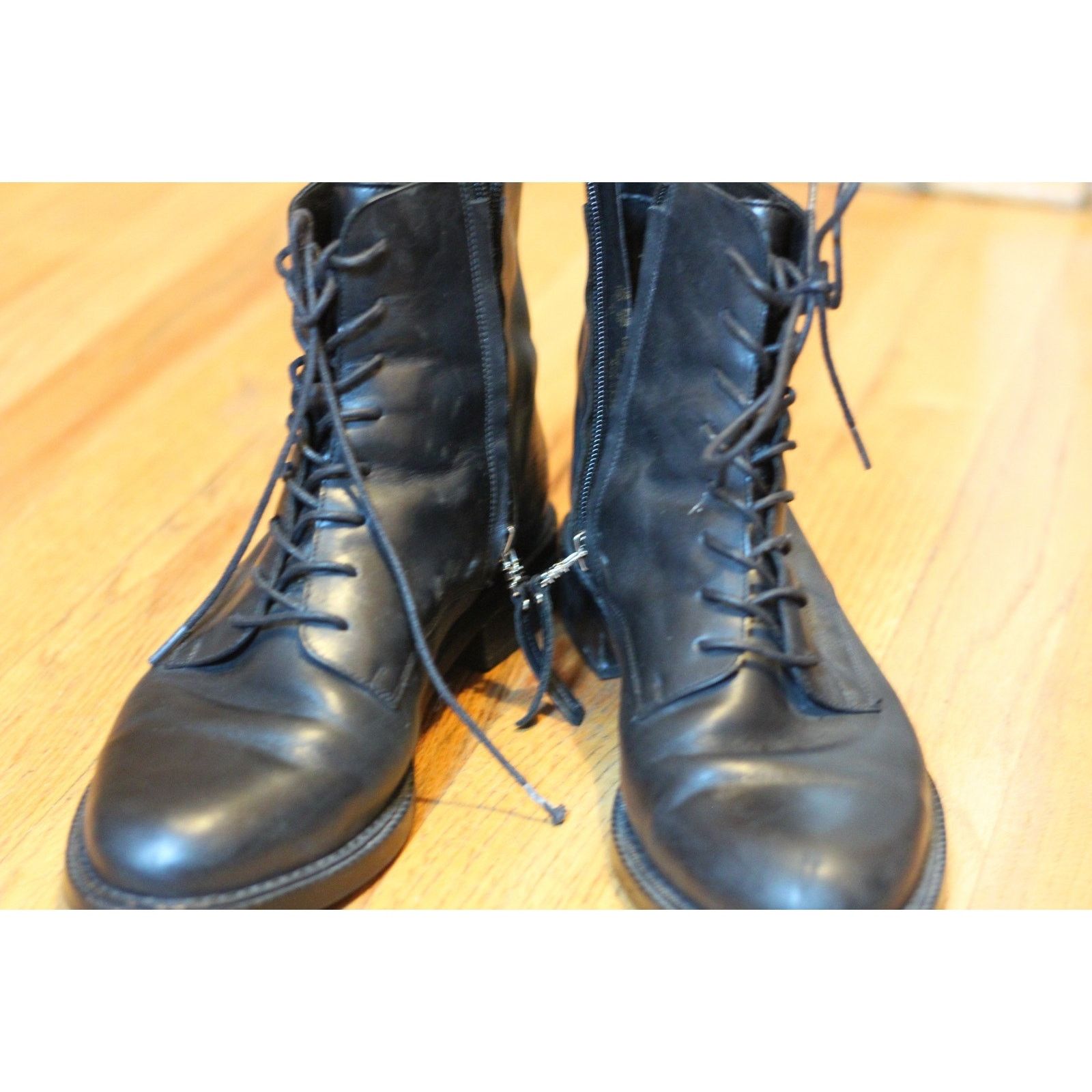 Sam Edelman Womens Size 10 - Sam Edelman Nina Black Leather Combat Boots Size US 10 / IT 40 - 1 Thumbnail