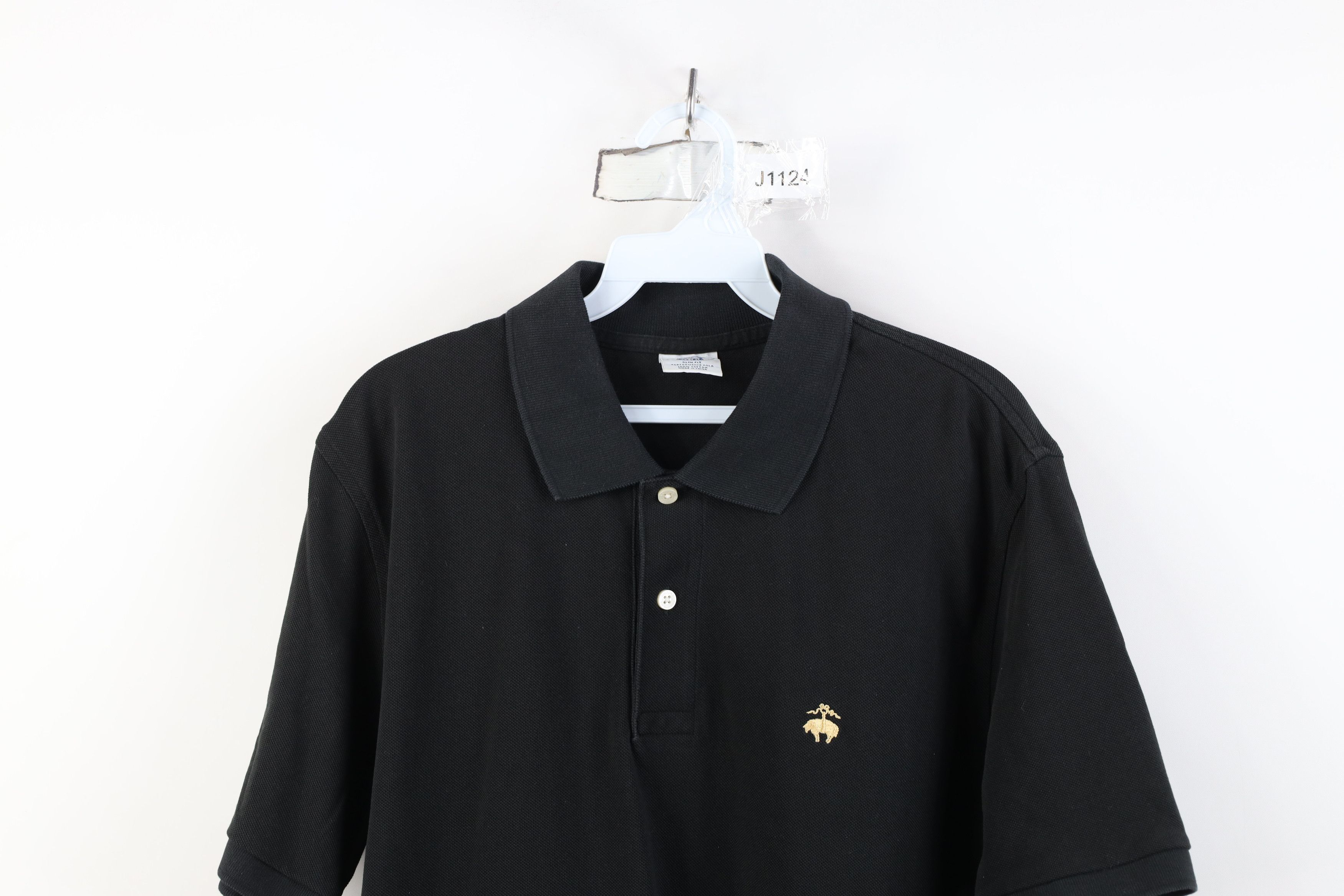 Brooks Brothers Vintage Brooks Brothers Fit Pique Cotton Golf Polo Black Size US L / EU 52-54 / 3 - 2 Thumbnail