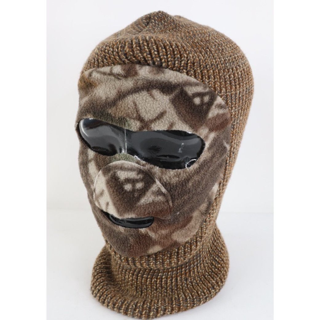 Vintage Vintage 90s Streetwear Camouflage Knit Face Mask Beanie Size ONE SIZE - 1 Thumbnail