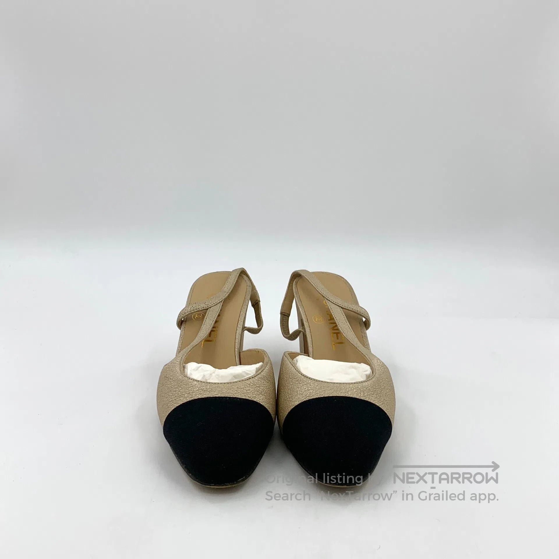 Chanel Chanel Color-Blocked Round Toe One-Strap Chunky Heel High Size US 5 / IT 35 - 3 Thumbnail