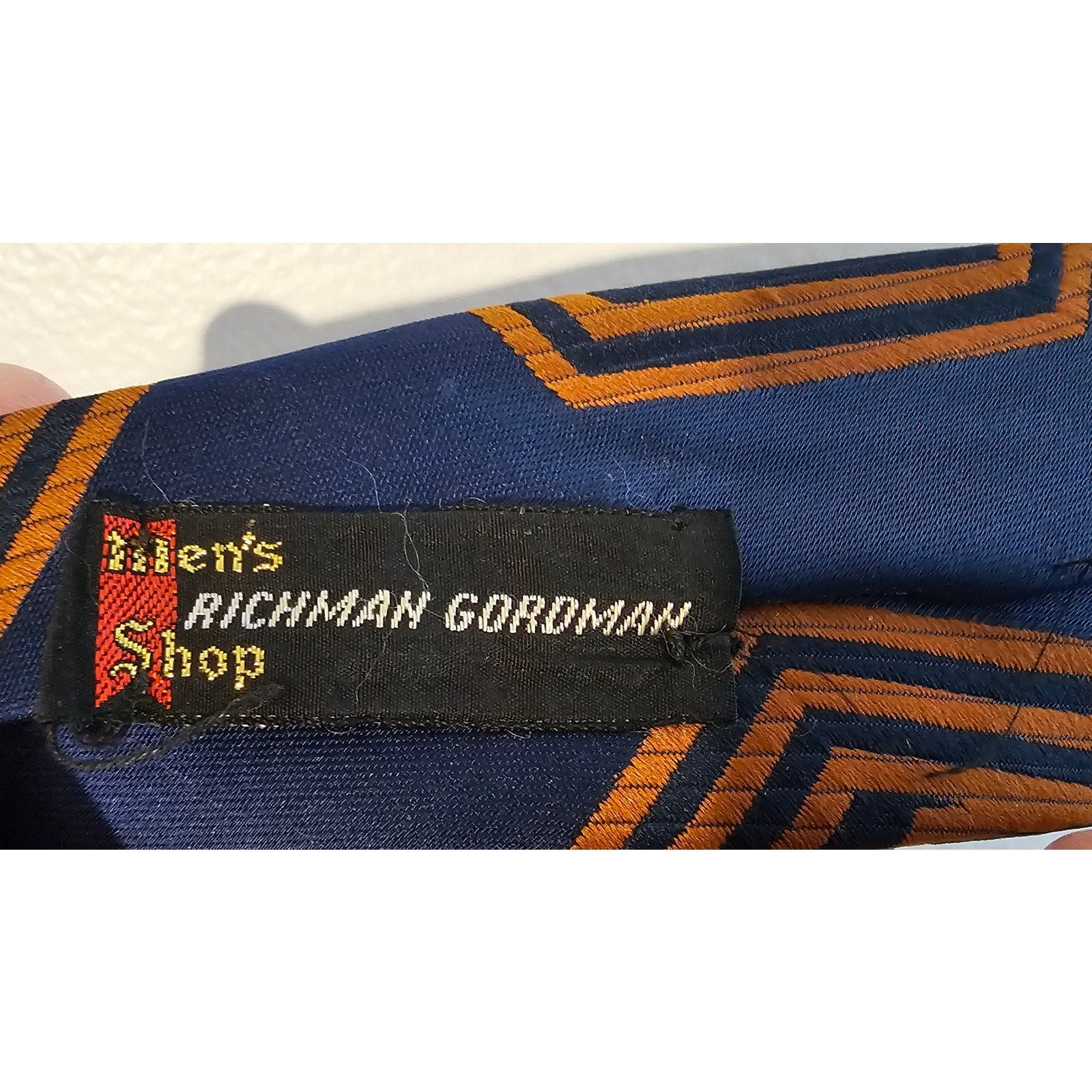 Other Vintage Richman Gordman Men's Necktie - Blue w/Orange Size ONE SIZE - 4 Thumbnail