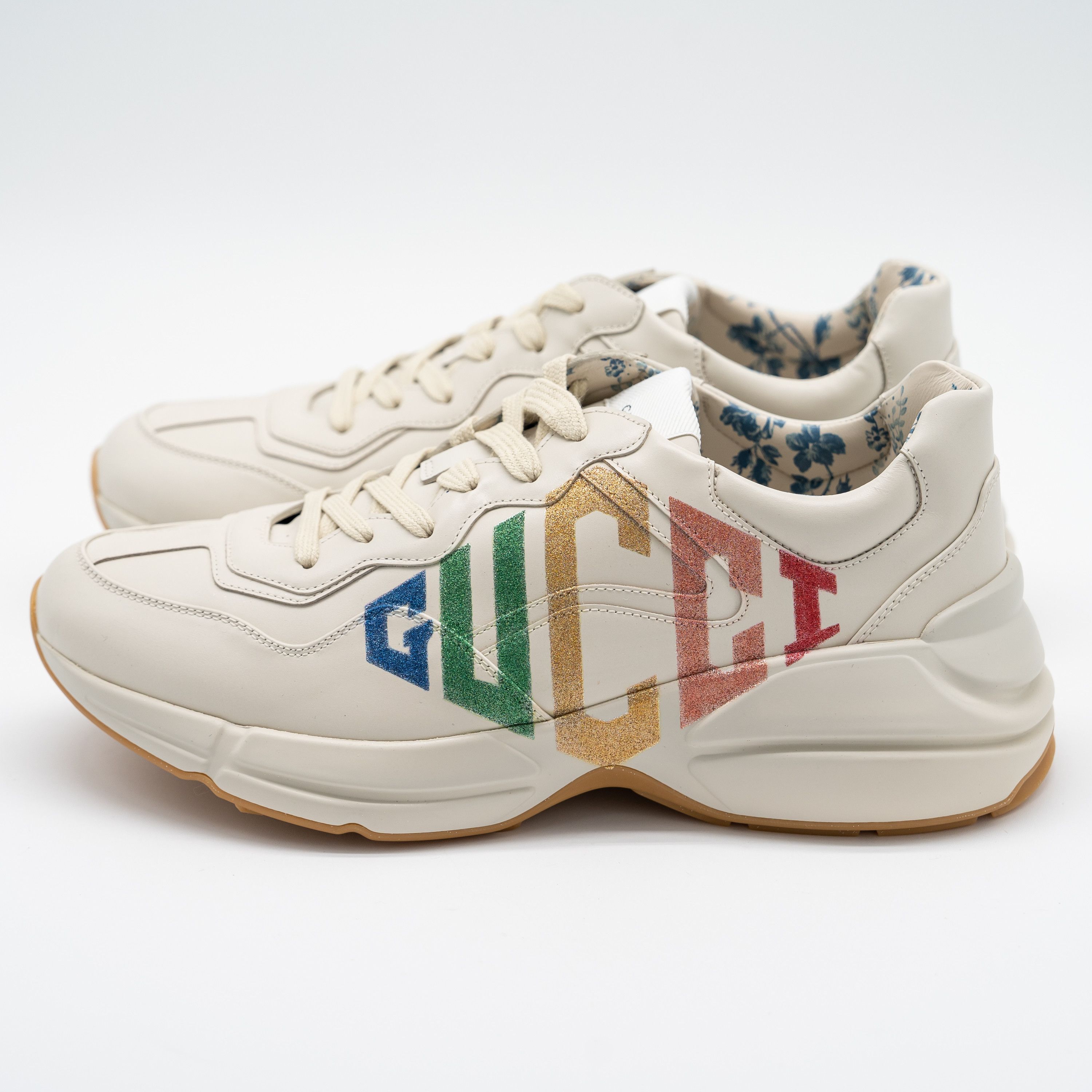Gucci Gucci Rhyton Glitter White Rainbow Logo Sneakers Size US 11.5 / IT 41.5 - 4 Thumbnail