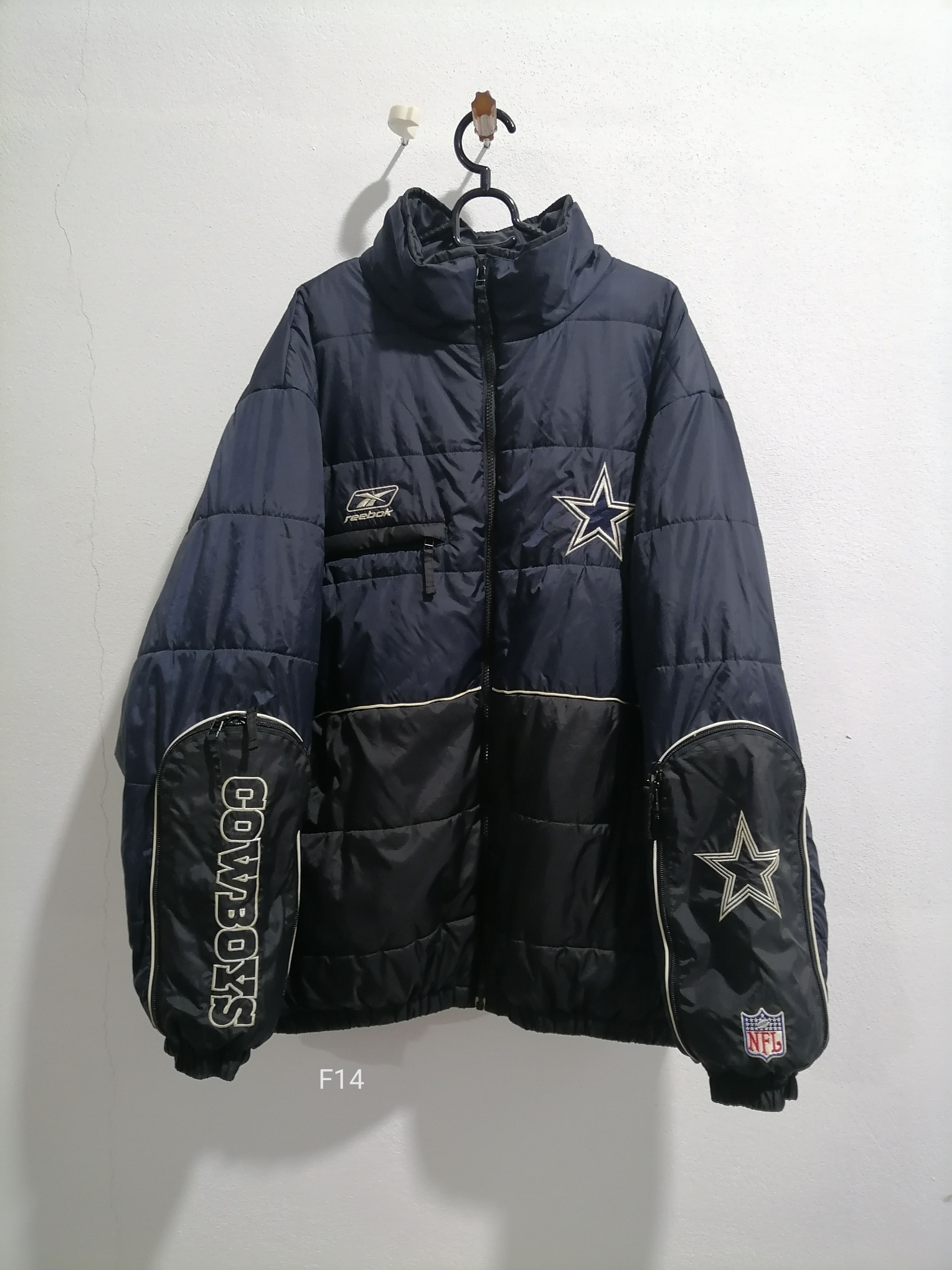 image of Nfl x Reebok Vintage Reebok Dallas Cowboys Coach Jacket in Bleu Marine, Men's (Size XL)