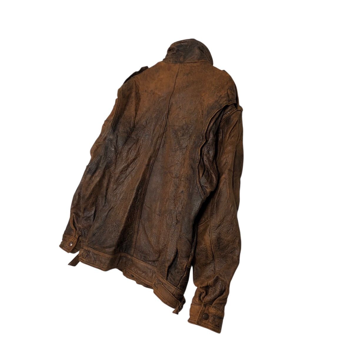 Japanese Brand 📌Vintage Fly Bomber Leather Jacket Freetime Issey Miyake Size US M / EU 48-50 / 2 - 11 Thumbnail