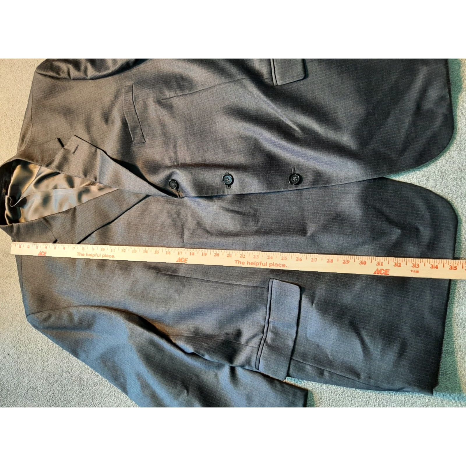 Vintage Rafael Blazer Jacket Suit Mens 54 / 49 R Gray Padded shoulders Size 54R - 2 Thumbnail