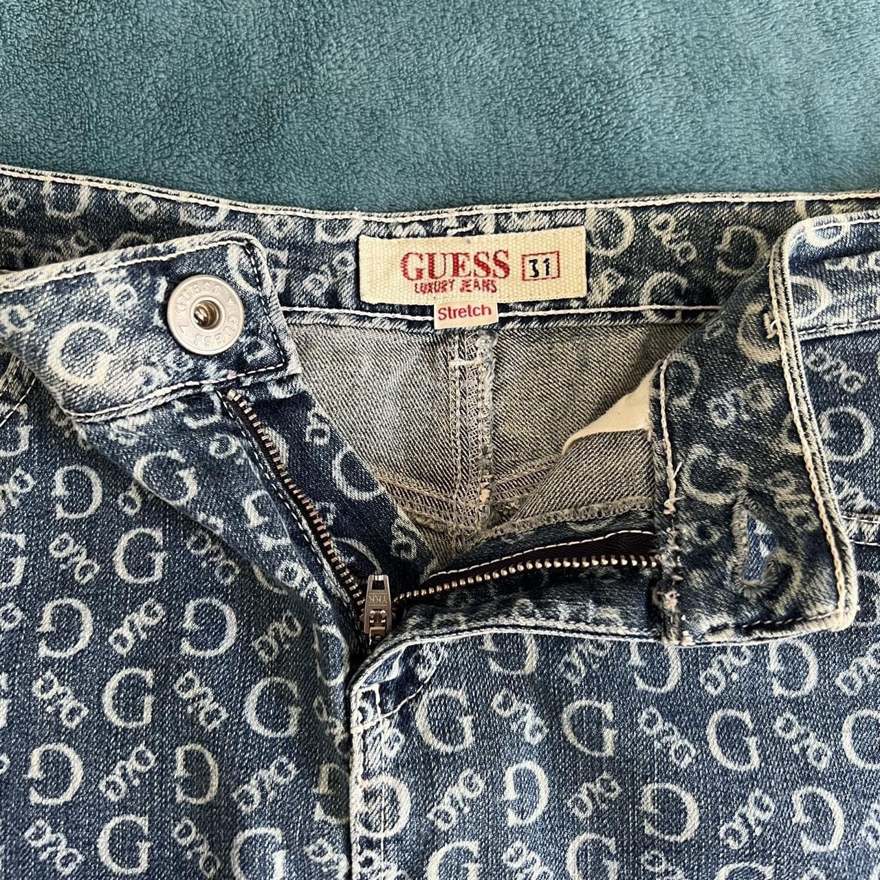 Guess GUESS Y2K Monogram Denim Mini Skirt – Iconic Vintage 2000s Size 30" / US 8 / IT 44 - 6 Thumbnail