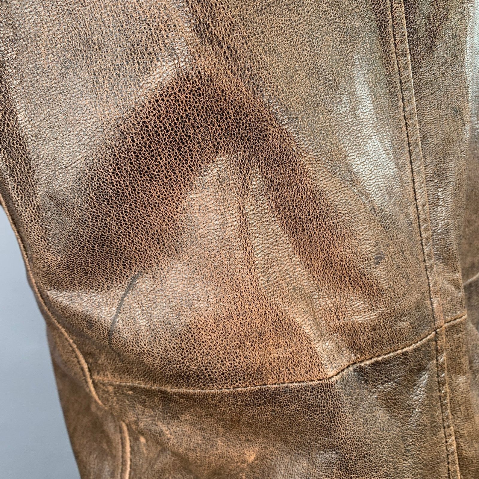Other COMPAGNIA DELLE PELLI M Brown Leather Zip Up Racer Jacket Size US M / EU 48-50 / 2 - 4 Thumbnail