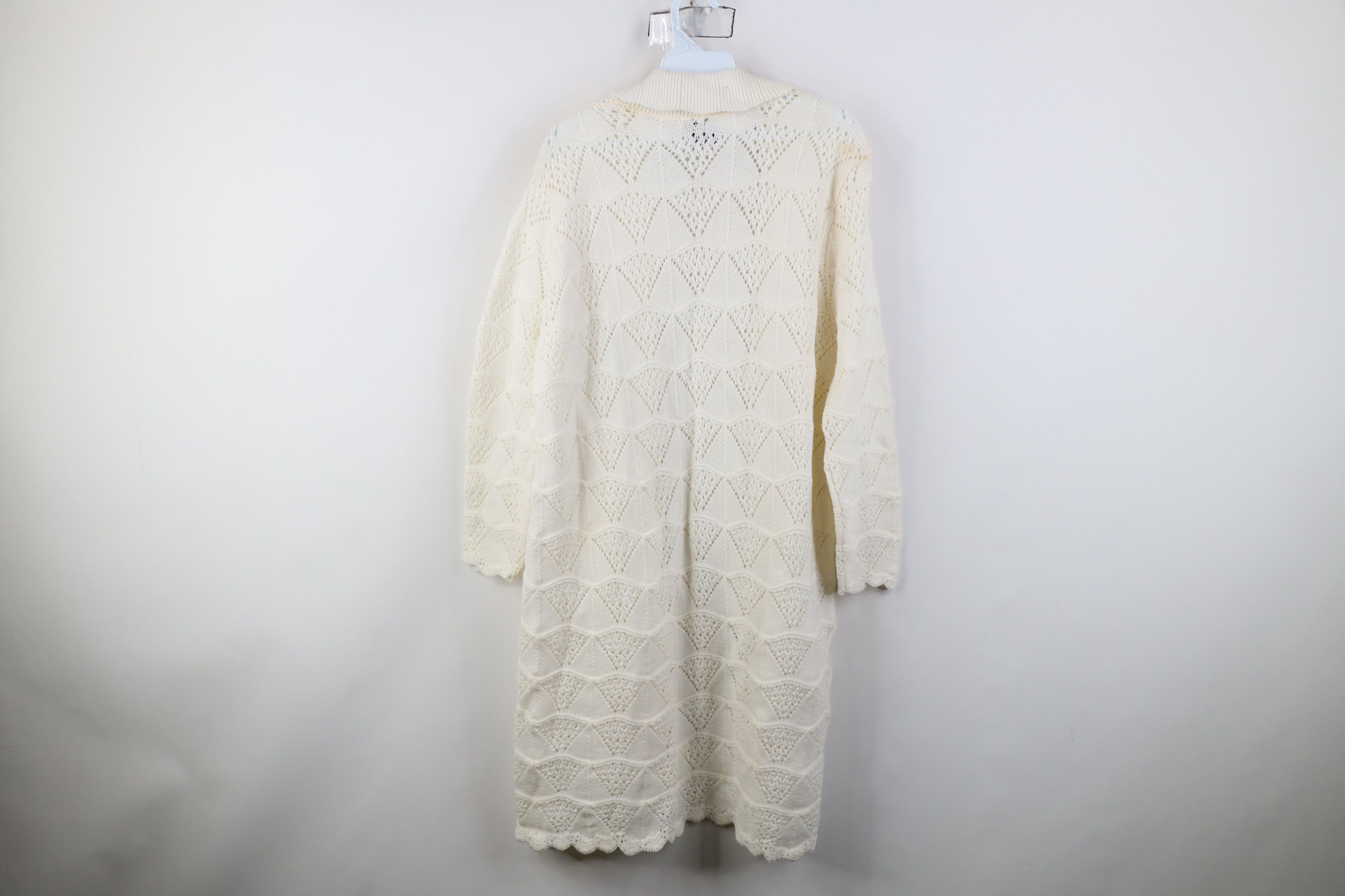 Vintage Deadstock Vintage 50s Collared Open Front Cardigan Sweater Size L / US 10 / IT 46 - 11 Thumbnail