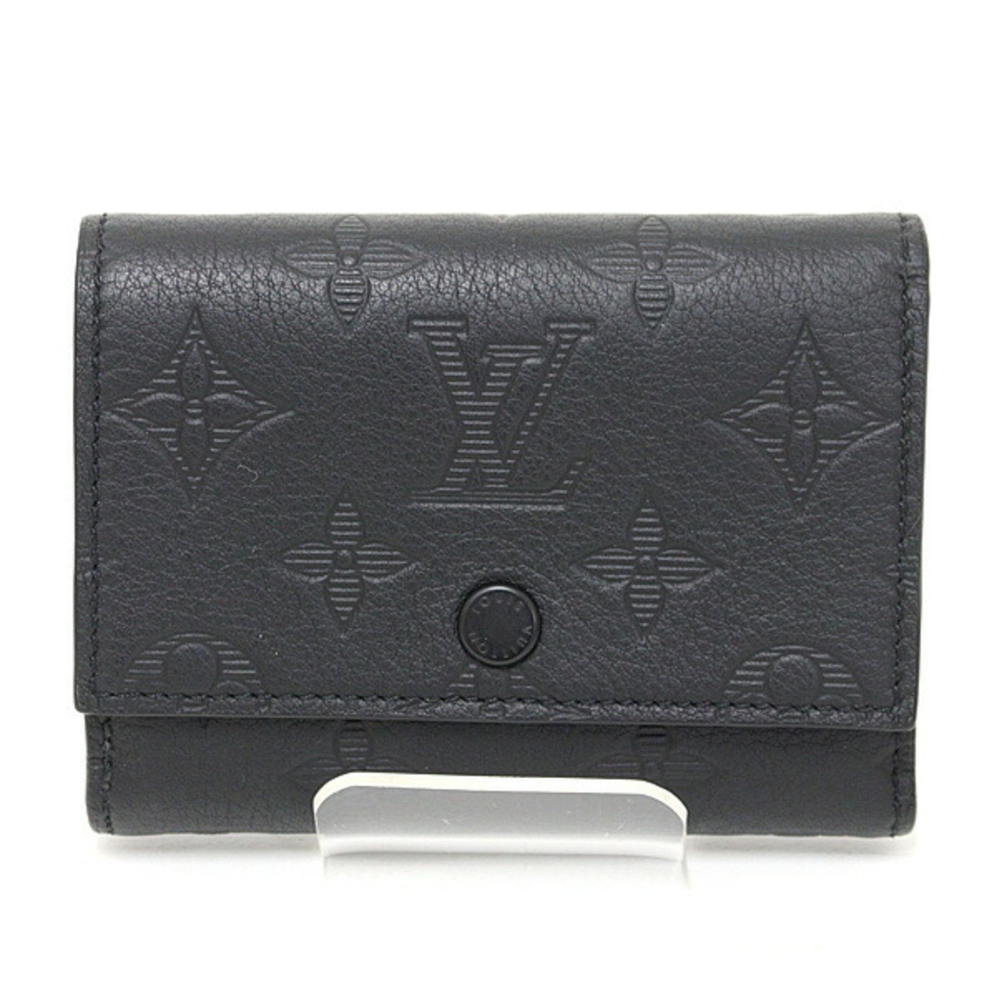 Louis Vuitton Louis Vuitton Victor Wallet Monogram Shadow Leather Black M12635 Tri-fold Compact Size ONE SIZE - 1 Thumbnail