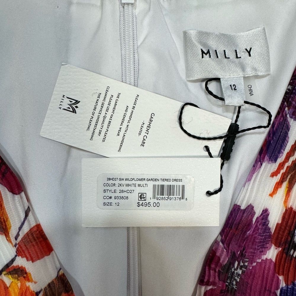 MILLY NWT New $495 MILLY Gia Wildflower Garden Chiffon Tiered Dre Size XL / US 12-14 / IT 48-50 - 7 Thumbnail