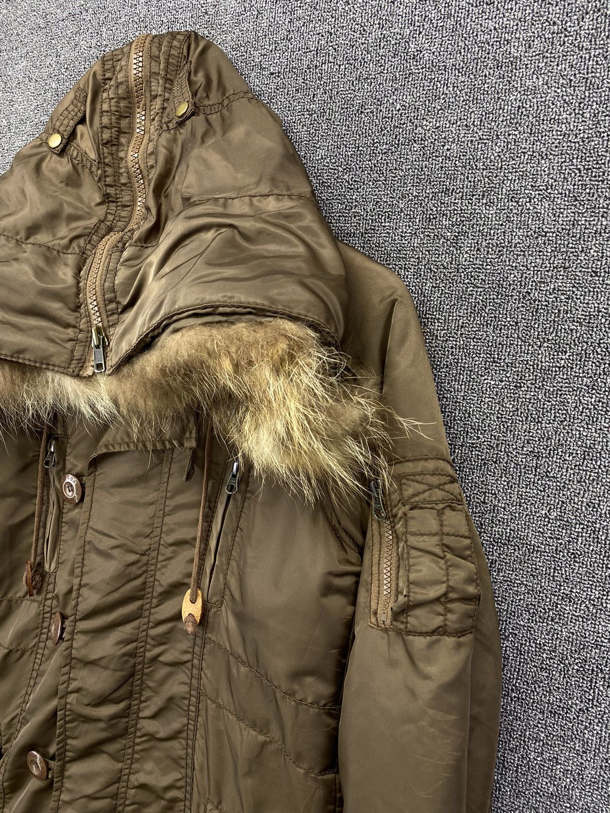 If Six Was Nine 2000s G.O.A - Fur Hoodie Brown Long Jacket Size S / US 4 / IT 40 - 12 Thumbnail