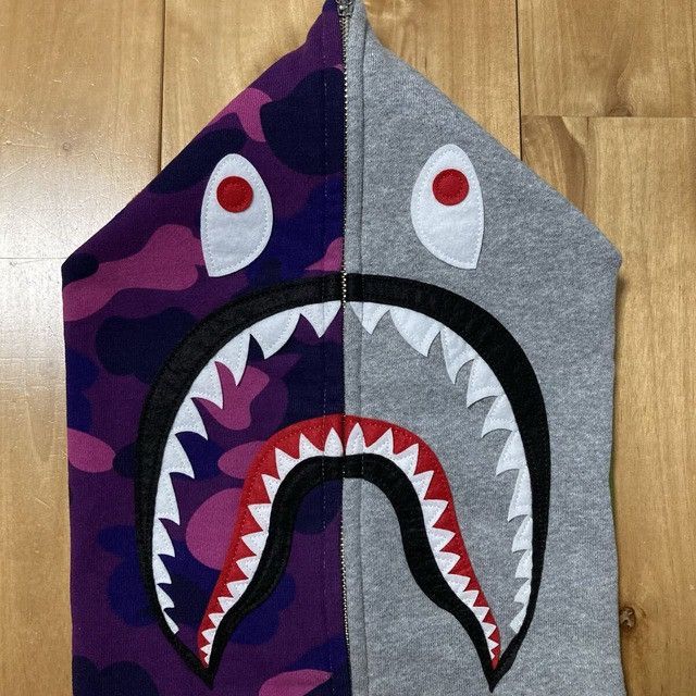 Bape BAPE Purple Camo Shark Full Zip Hoodie a bathing ape Size US L / EU 52-54 / 3 - 4 Thumbnail