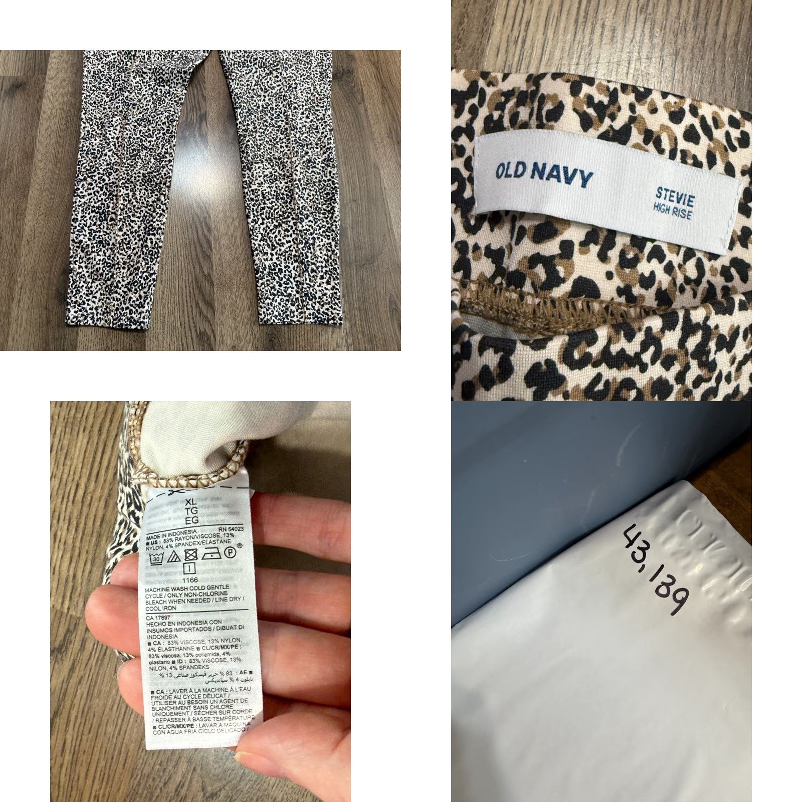 Old Navy VINTAGE Old Navy Pants Womens XL Black Cheetah Print Stevie High Rise Leggings Size 40" / US 18 - 8 Thumbnail