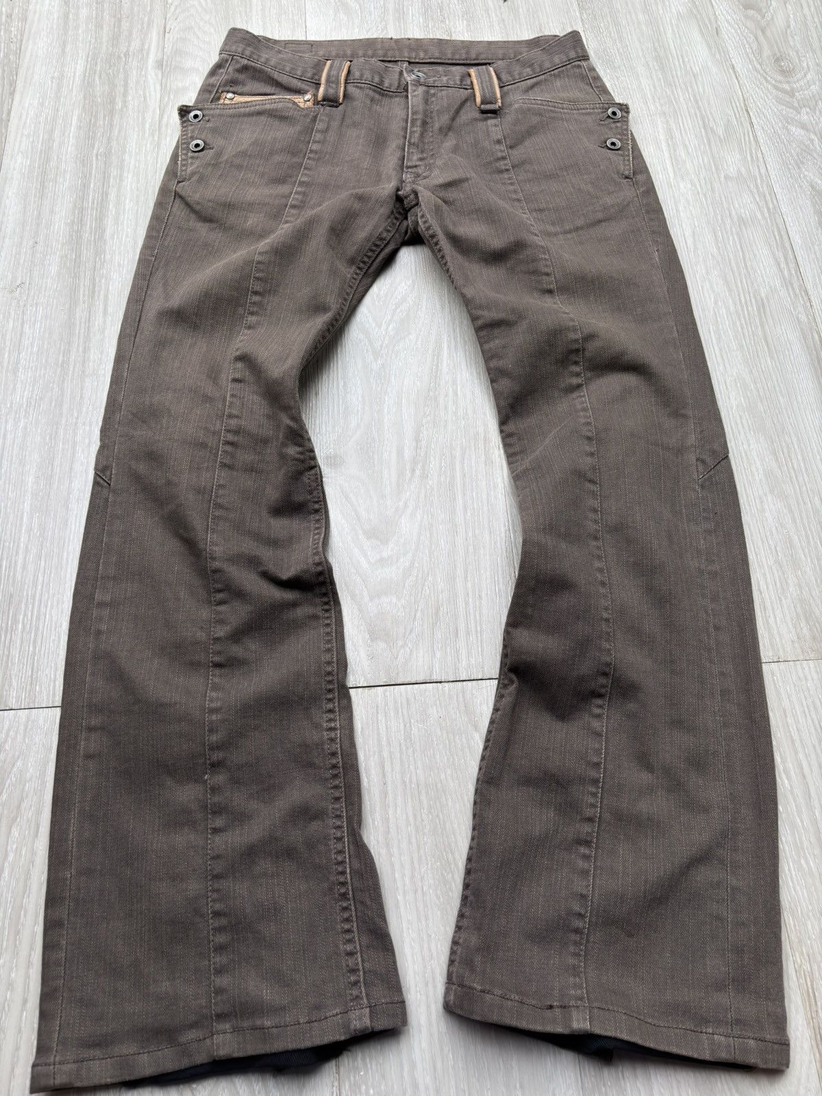 5351 POUR LES HOMMES NICOLE CLUB FOR MEN lace up flare jeans Size US 29 - 2 Thumbnail