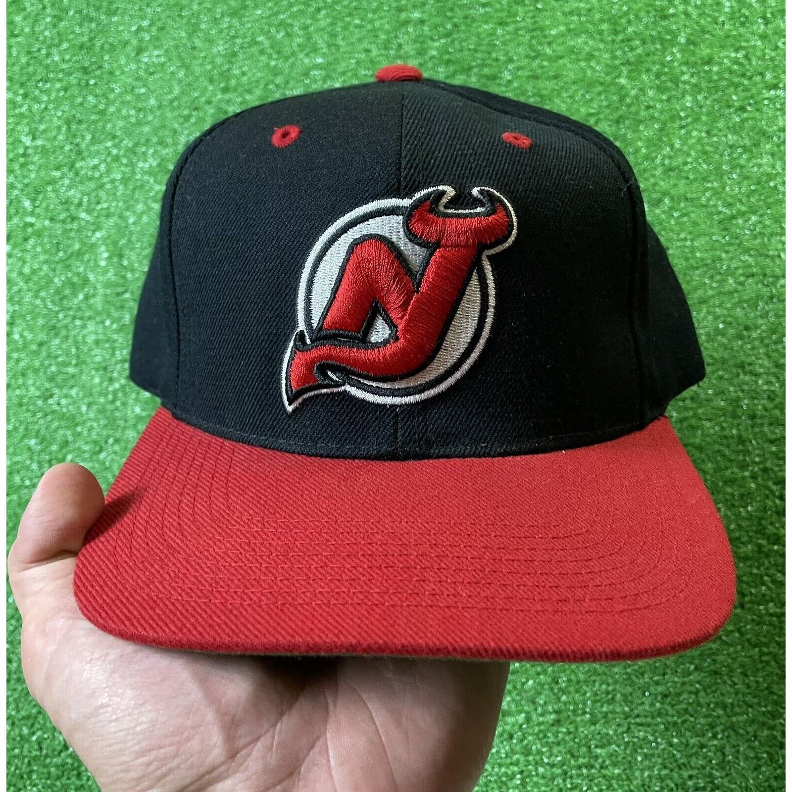Vintage NWOT Vintage 90s New Jersey Devils Black Wool Snapback Hat Size ONE SIZE - 1 Thumbnail