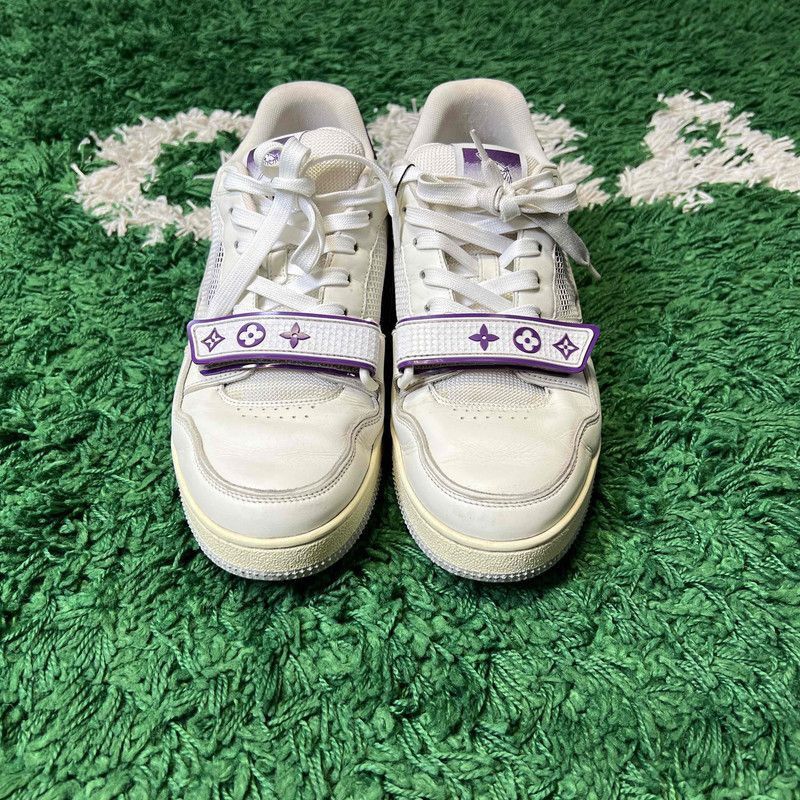 Louis Vuitton Louis Vuitton Trainer Sneakers in White and Purple -2505 Size US 9.5 / IT 39.5 - 2 Thumbnail