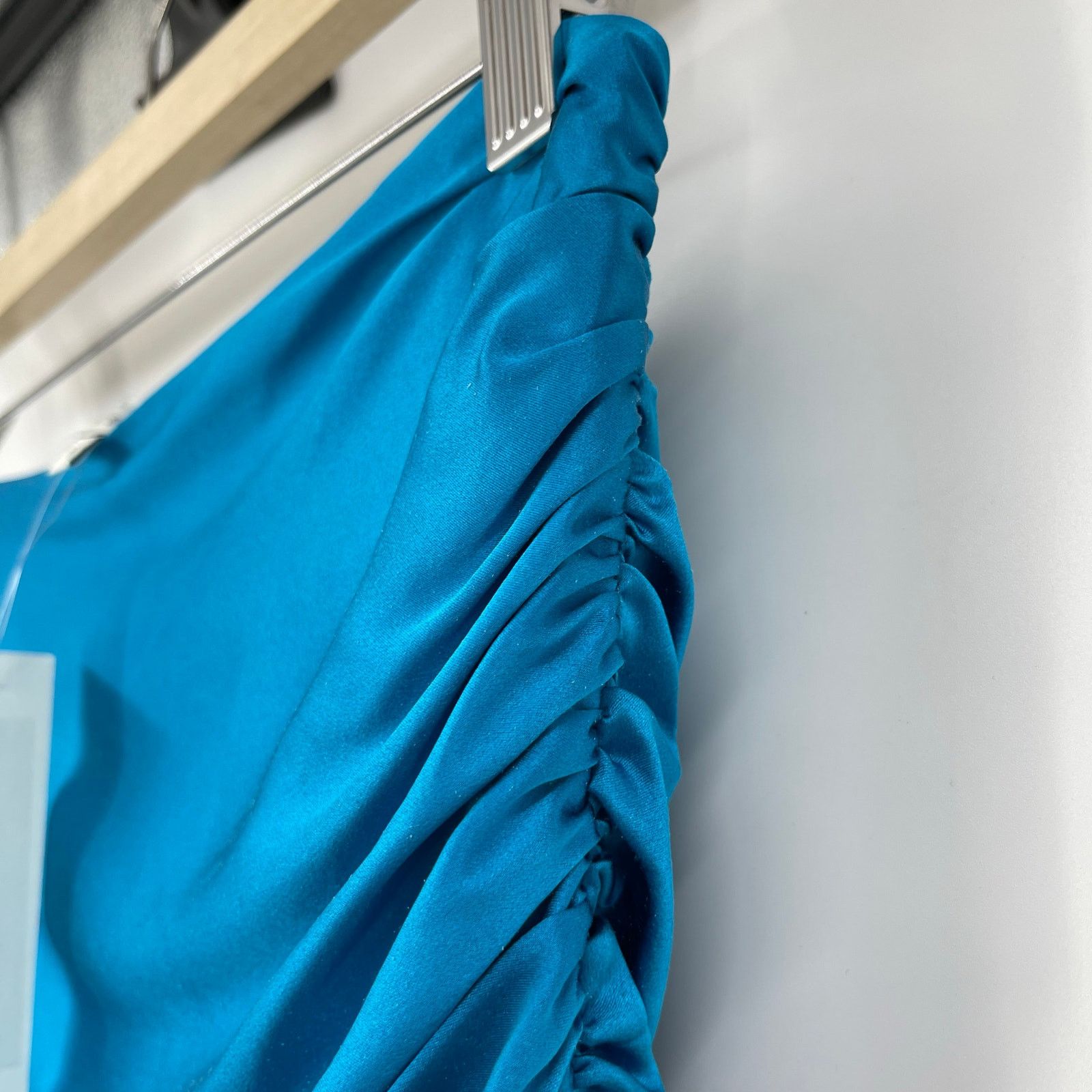 Other The Sei | Ruched Mini Skirt in Lake Teal Blue Silk 6 w/ Tags Size 28" / US 6 / IT 42 - 7 Thumbnail