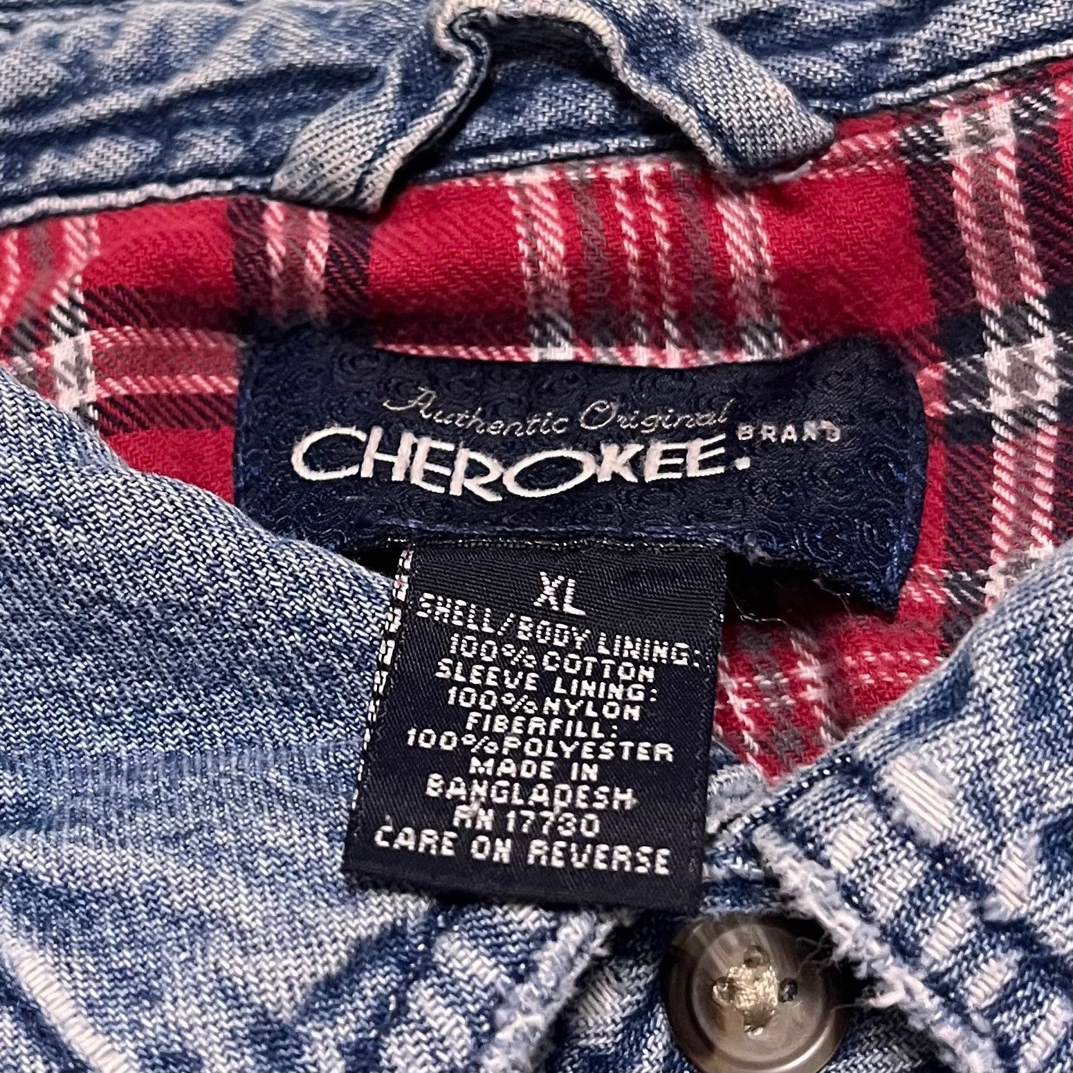Cherokee Vintage Cherokee Flannel Lined Denim Button Up XL Size US XL / EU 56 / 4 - 3 Thumbnail