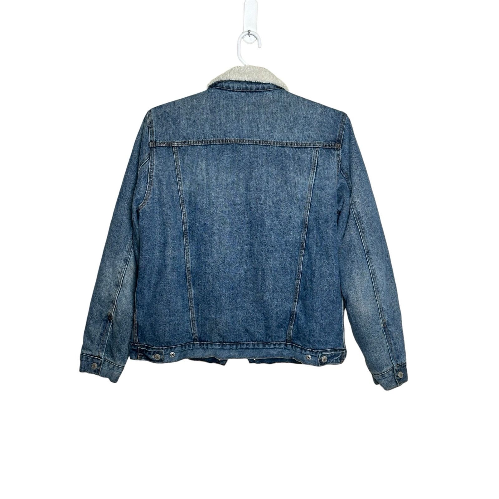 Gap Gap blue denim sherpa snap buttoned jacket size Large Size US L / EU 52-54 / 3 - 7 Thumbnail