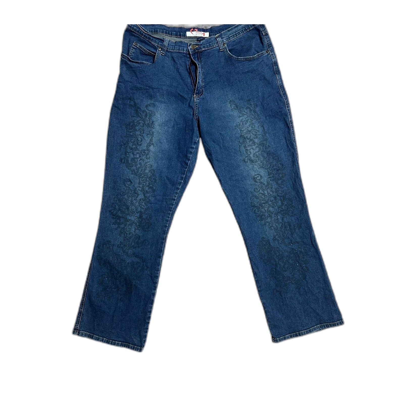 The Unbranded Brand Mwah Jeans Denim Design Straight Leg Design Patterns Women S Size US 26 / EU 42 - 1 Thumbnail