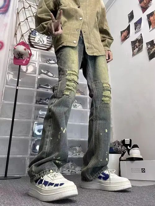 VIBE Vintage washed distressed ripped raw edge rare jeans Size US 32 / EU 48 - 8 Thumbnail