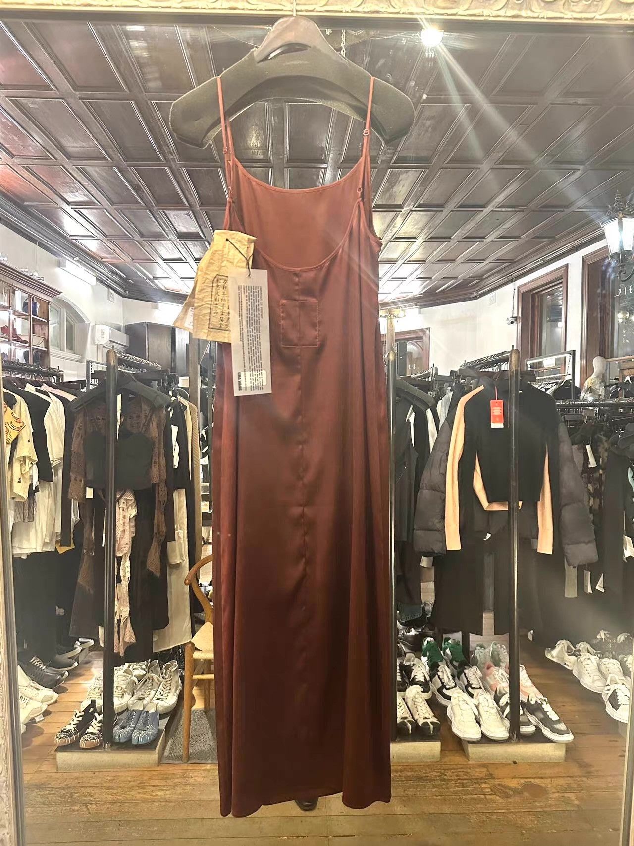 Uma Wang UMA WANG 23PF Women’s Dark Red Anaya Silk Dress Ｑ25 Size M / US 6-8 / IT 42-44 - 3 Thumbnail