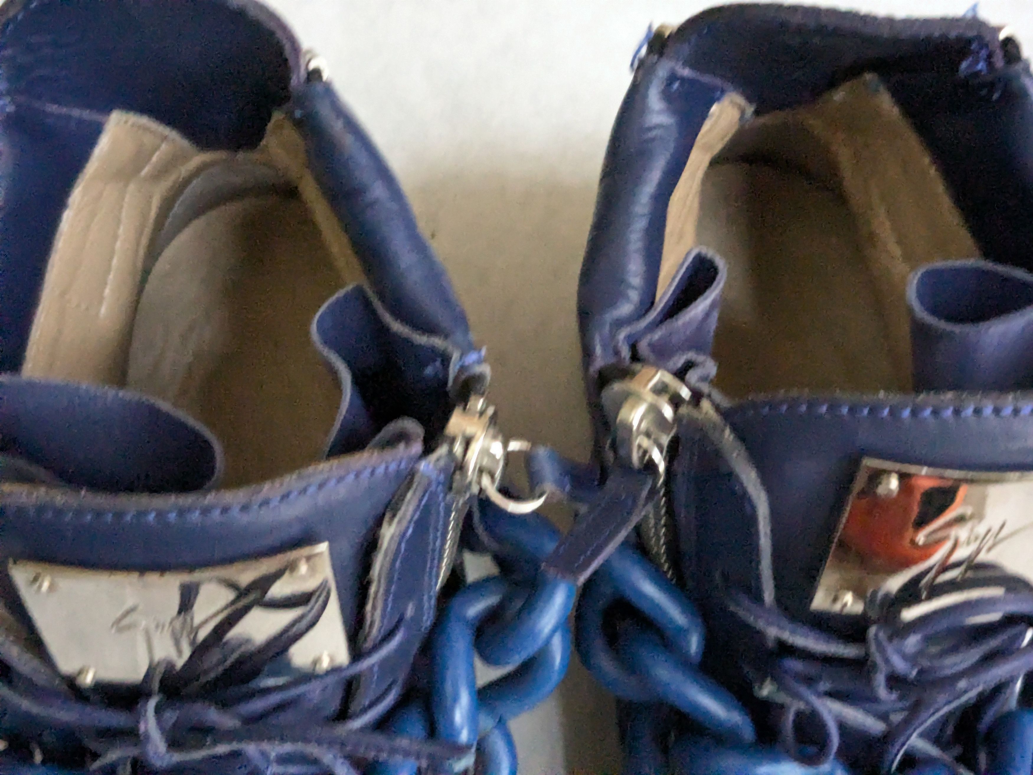 Giuseppe Zanotti Giuseppe Zanotti Chain Sneakers Blue 10 43 High Tops Leather Size US 10 / EU 43 - 6 Thumbnail
