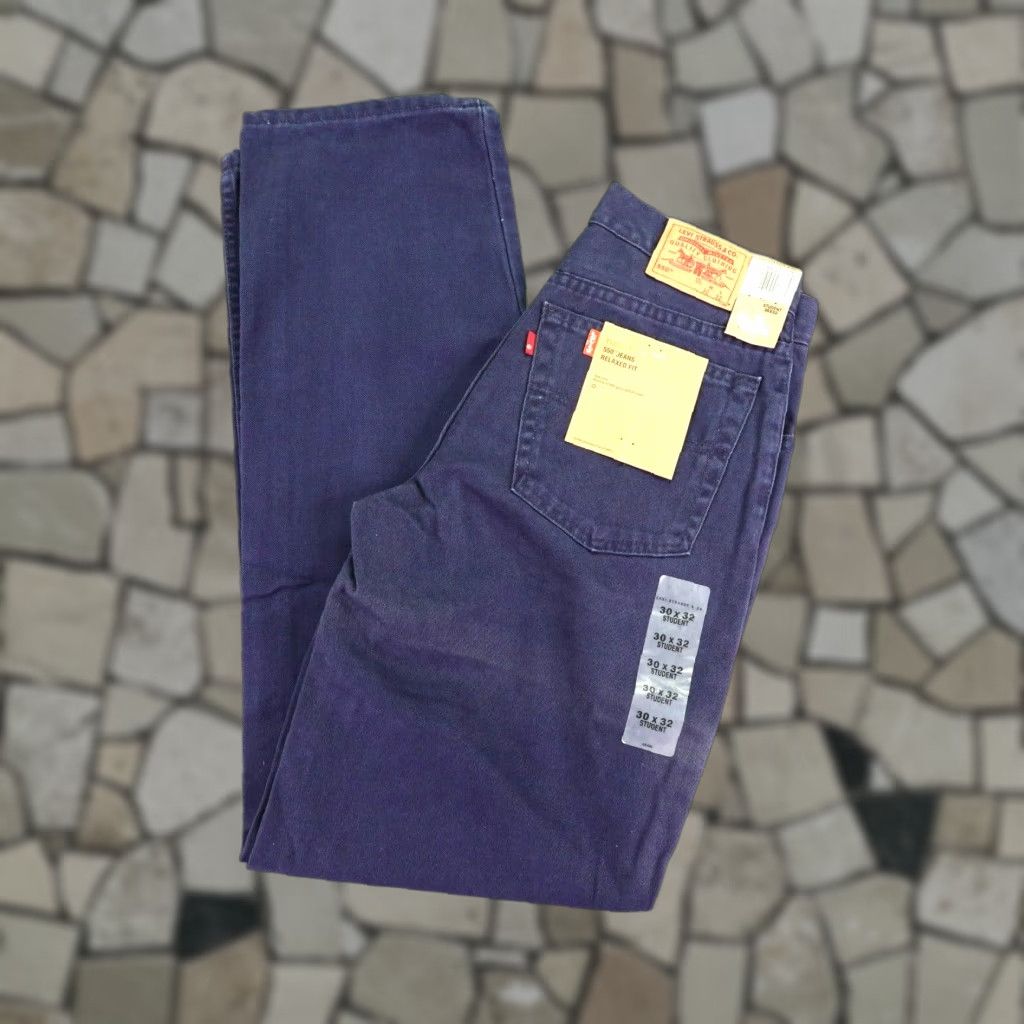 Levi's VINTAGE Levi's Jeans Men 550 Straight Relaxed Fit 30x32 Blue Denim Deadstock Y2K Men Size US 29 - 1 Thumbnail