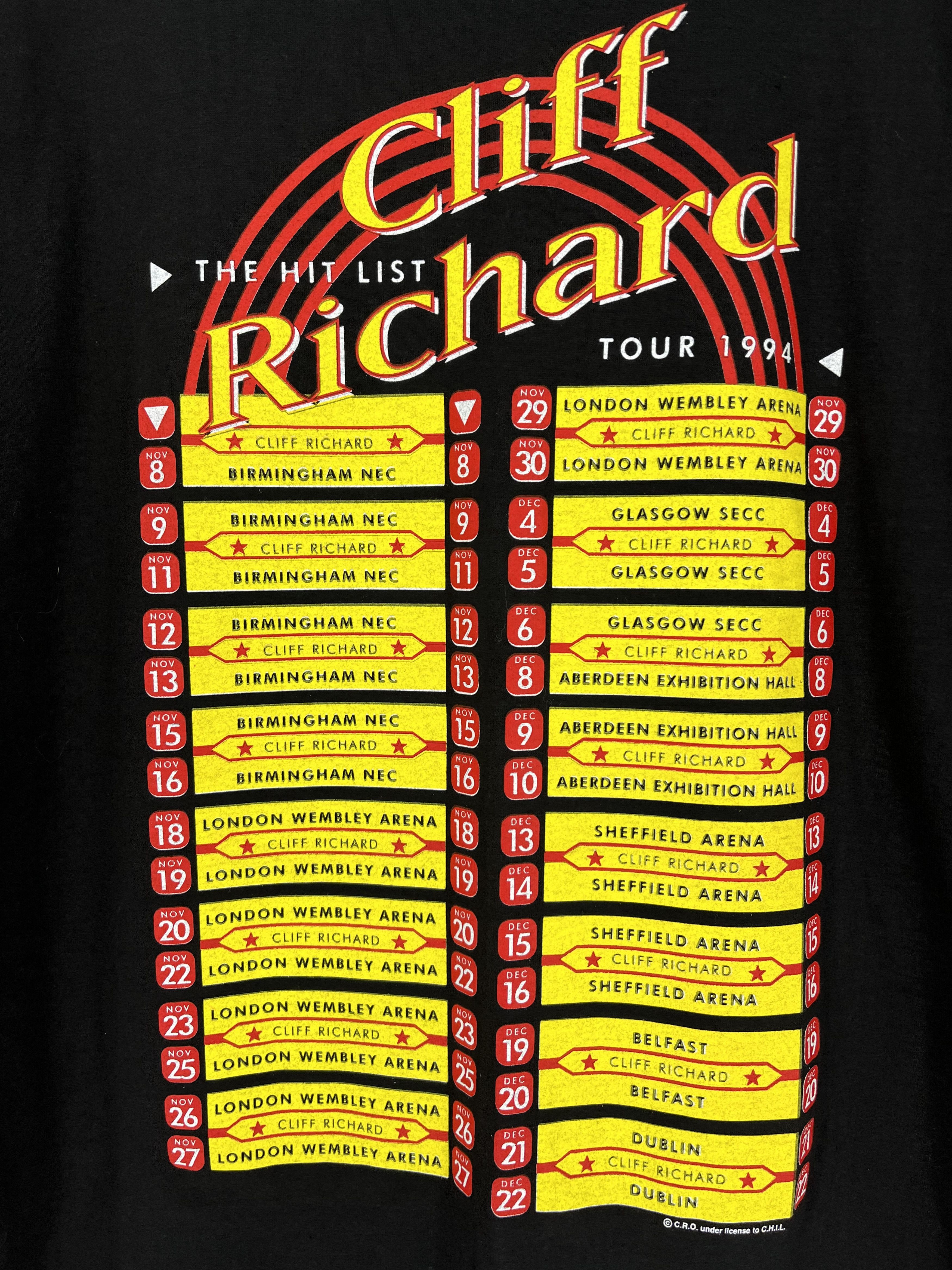 Band Tees Vintage 1994 CLIFF RICHARD Band Tour Rock T-shirt Streetwear Size US L / EU 52-54 / 3 - 12 Thumbnail