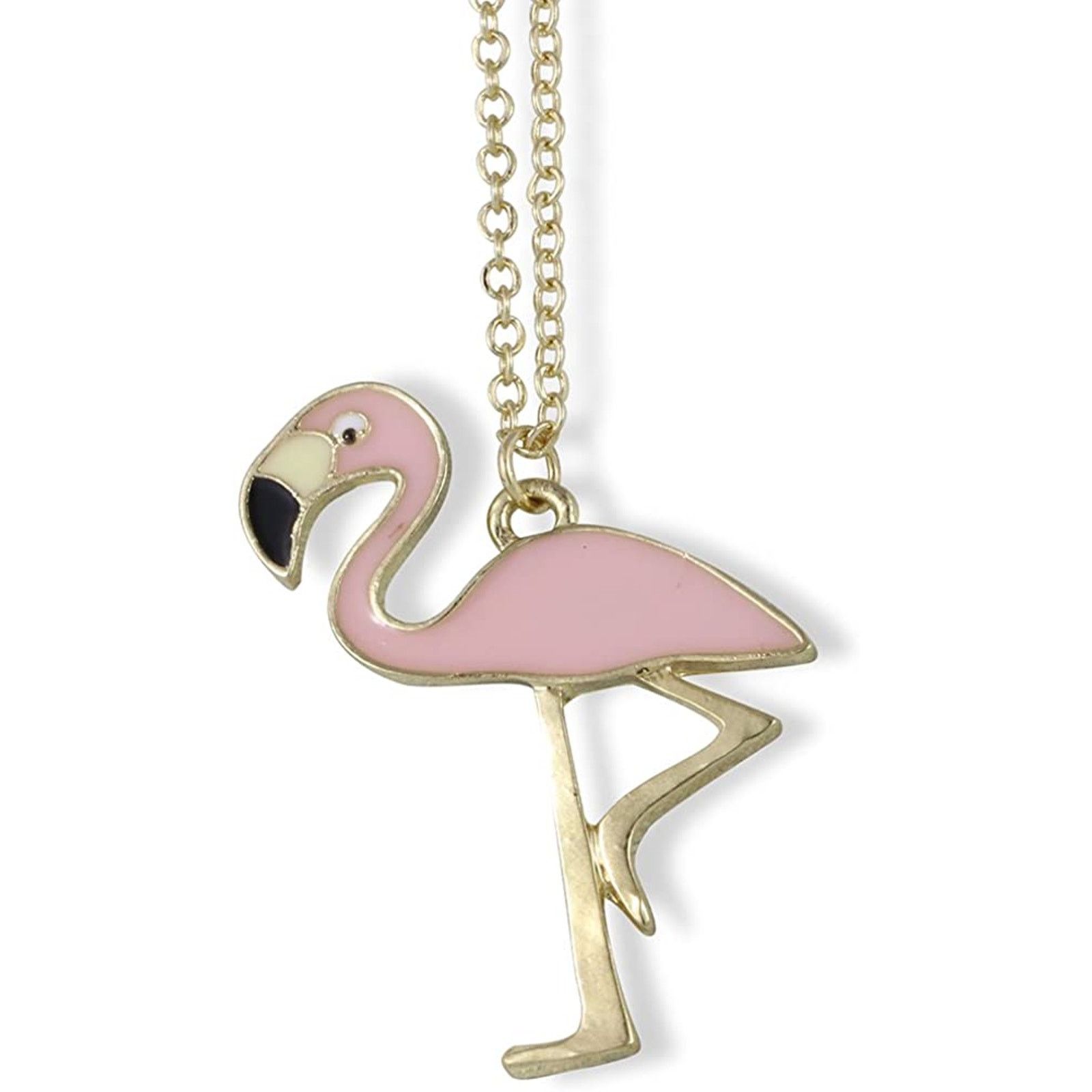& Other Stories Flamingo Bird Pink with Black and Yellow Beak Charm Necklace Size ONE SIZE - 1 Thumbnail