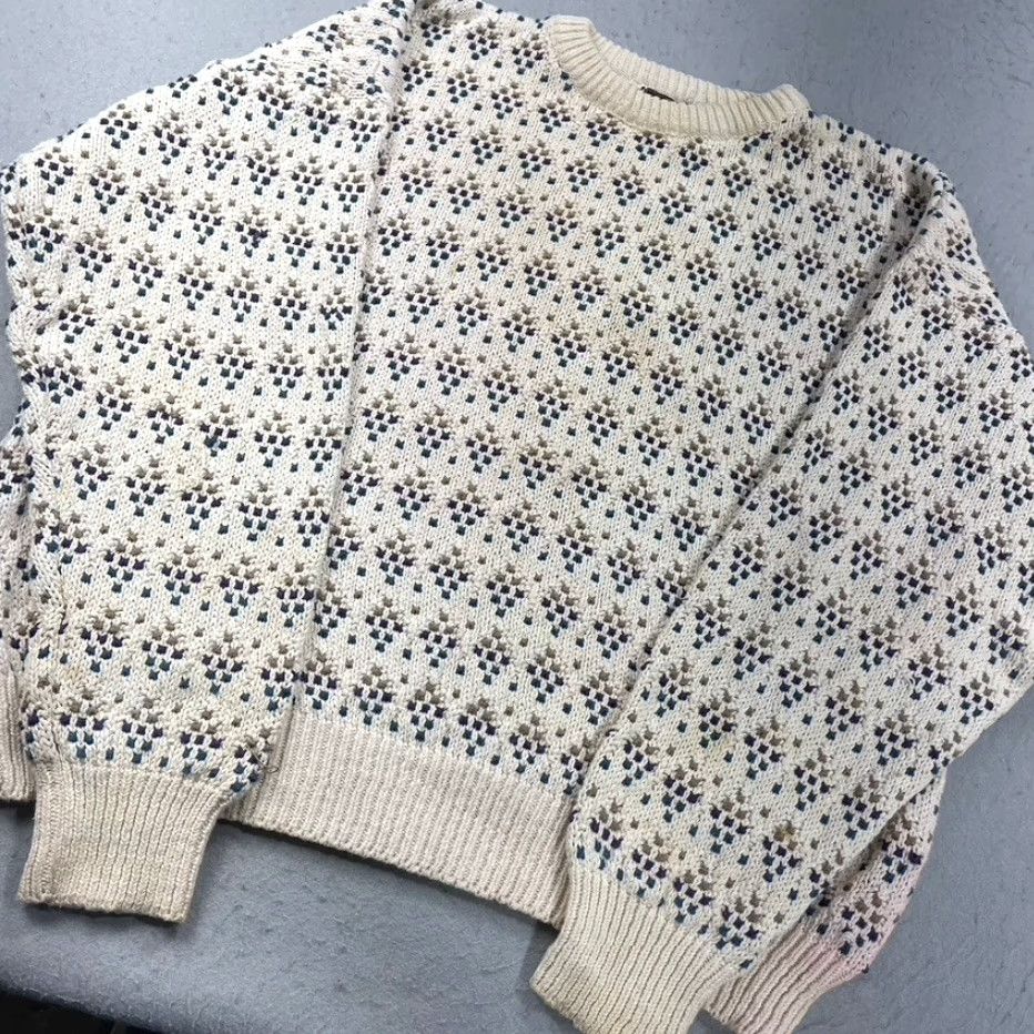 Eddie Bauer VINTAGE Eddie Bauer Sweater Mens XL Beige Birdseye Grandpa Crewneck Knit 90s Size US XL / EU 56 / 4 - 4 Thumbnail