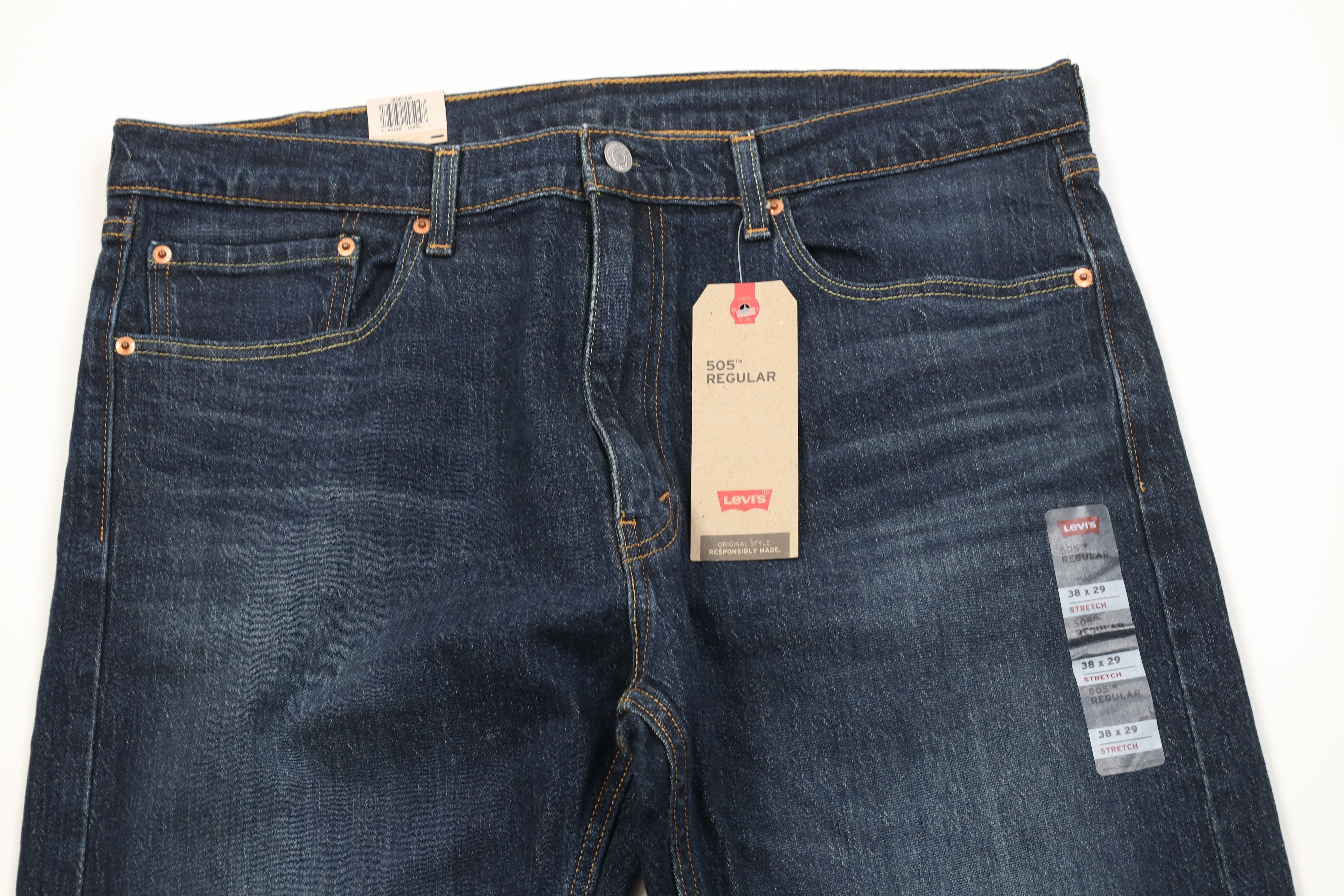 Levi's Deadstock Vintage Y2K Levis 505 Stretch Straight Leg Jeans Size US 38 / EU 54 - 3 Thumbnail